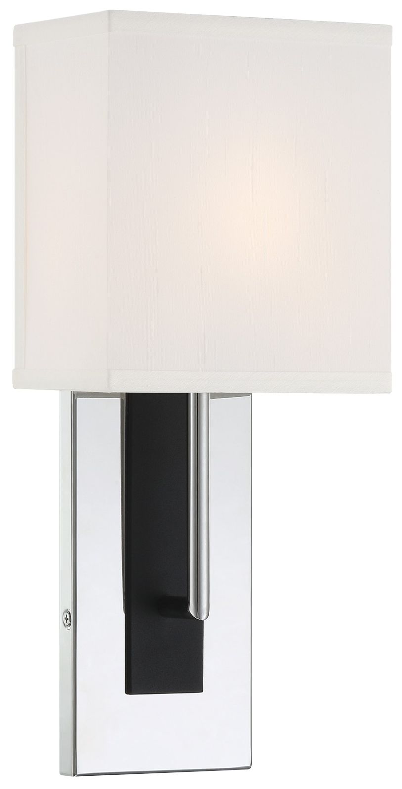 Brent 1 Light Polished Nickel + Black Forged Wall Mount