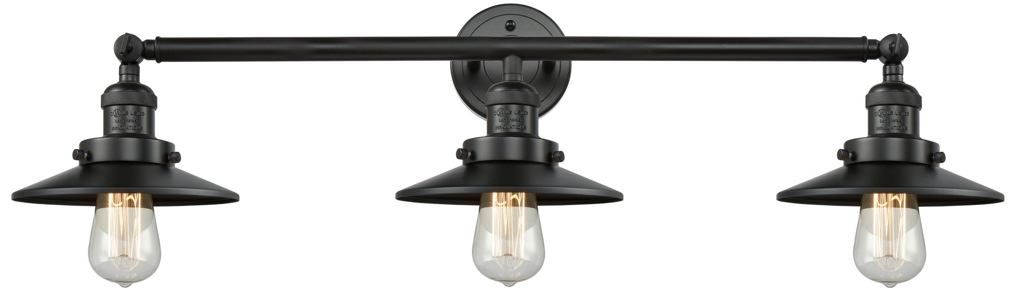 Railroad 3 Light 32" LED Bath Light - Matte Black - Matte Black Shade