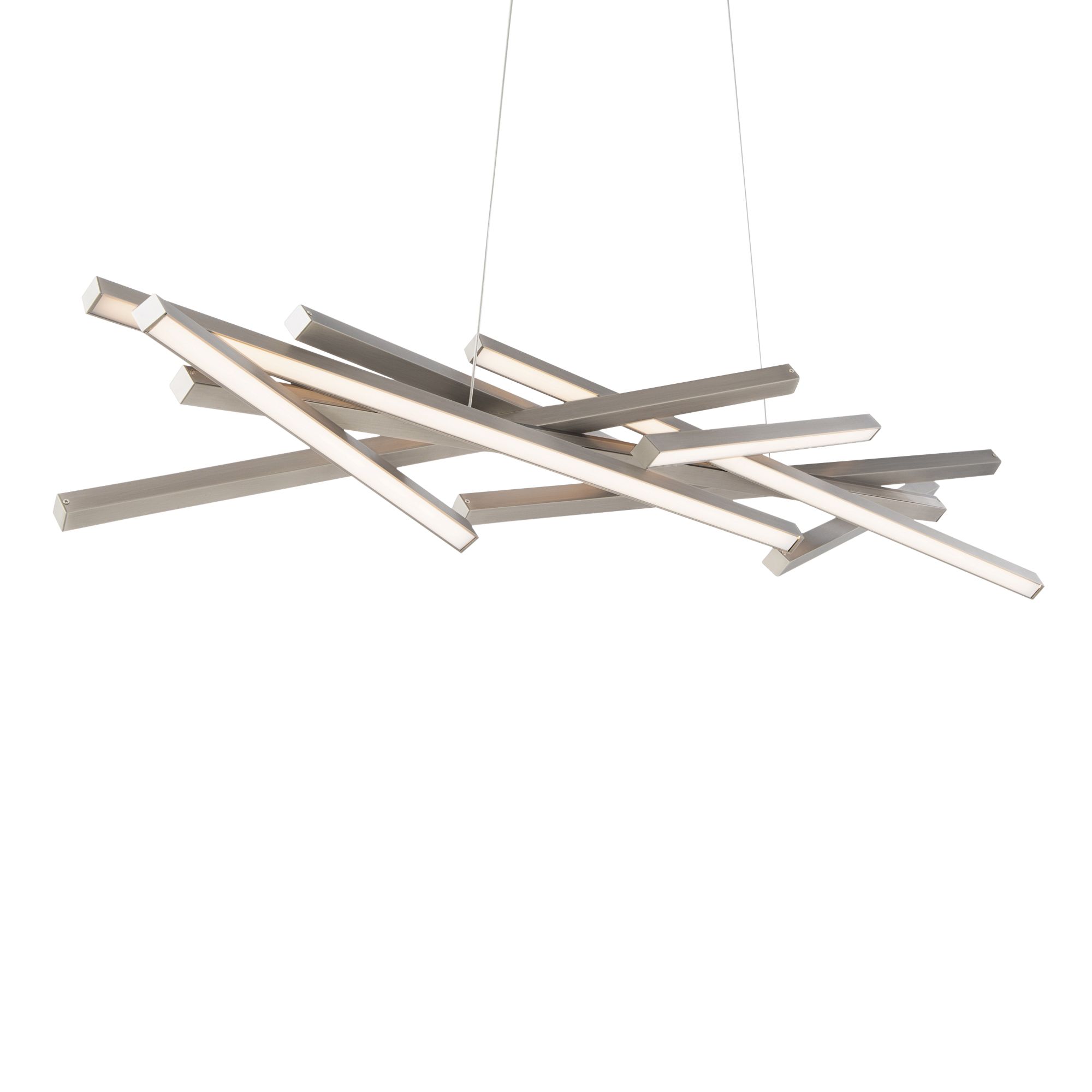 Parallax 10.88"H x 55"W 8-Light Linear Pendant in Brushed Nickel