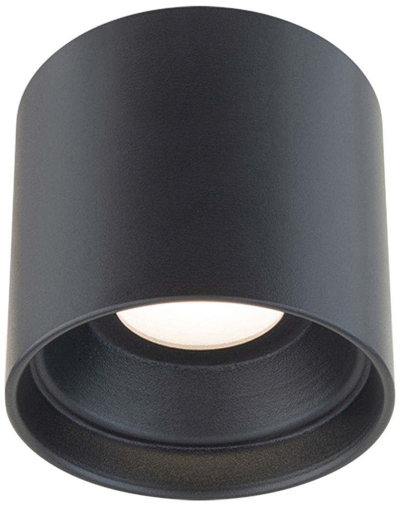 Squat 4.5"H x 5"W 1-Light Outdoor Flush Mount in Black