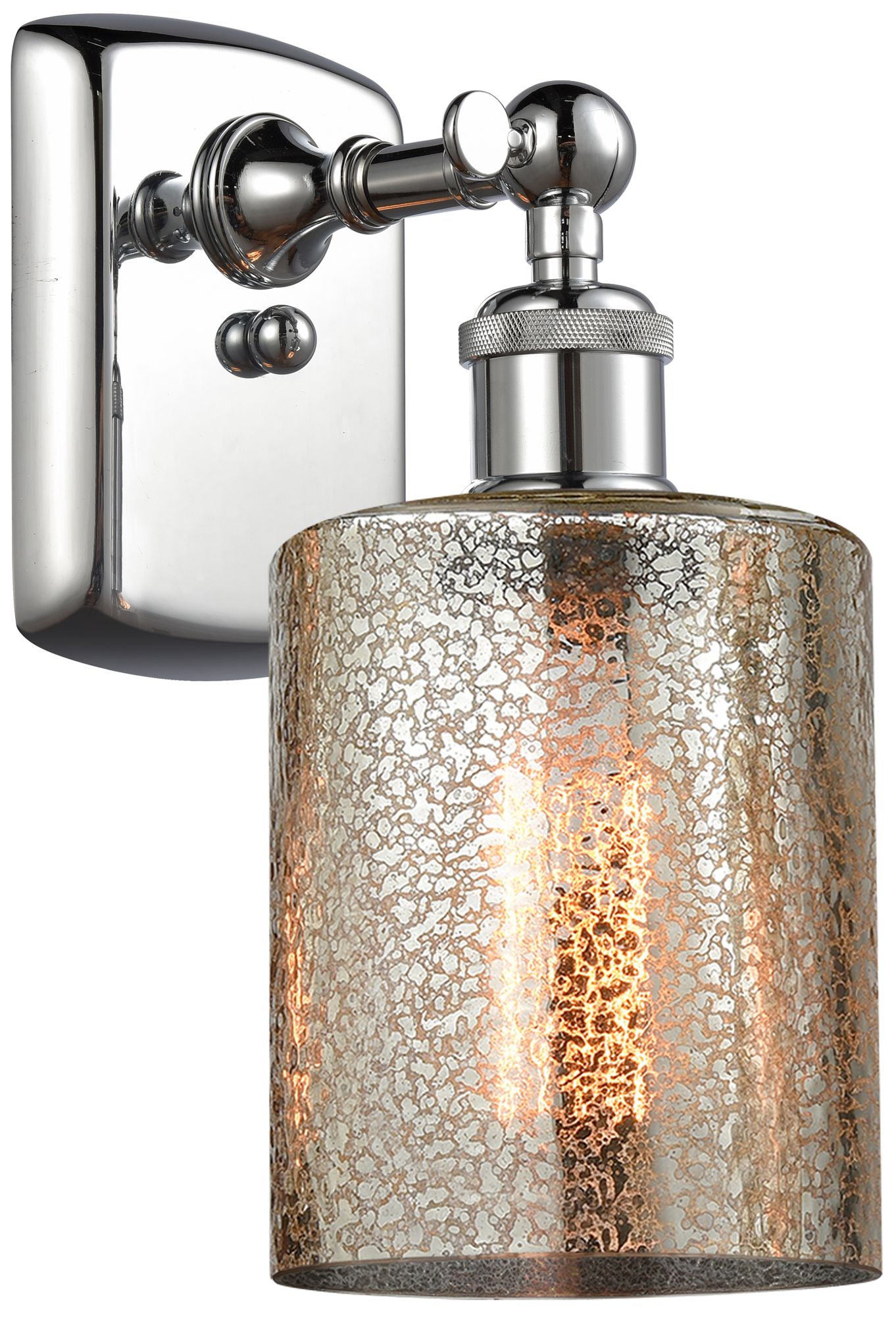 Ballston Cobbleskill 5" Polished Chrome Sconce w/ Mercury Shade