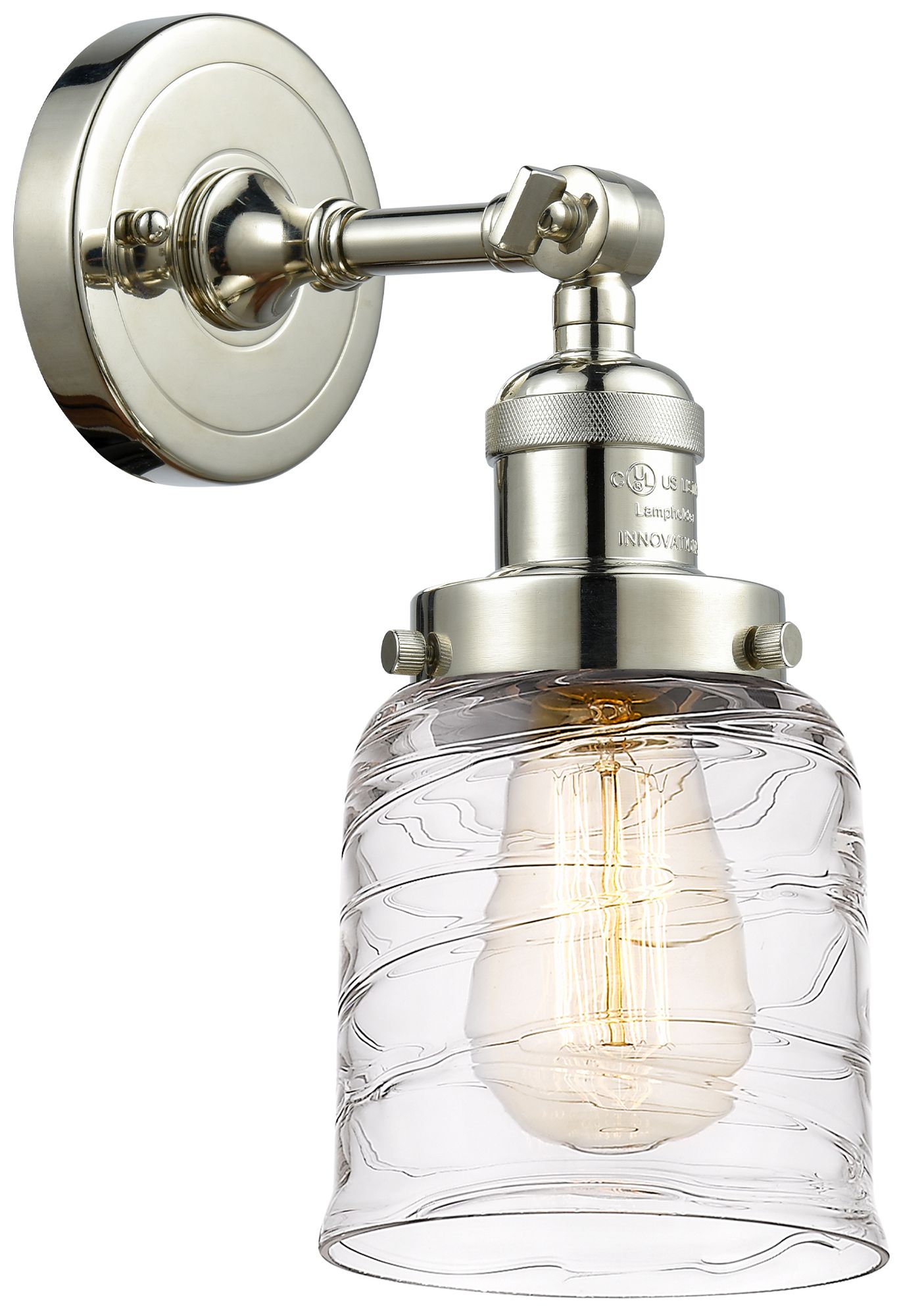 Franklin Restoration Bell 5" LED Sconce - Nickel Finish - Deco Swirl S