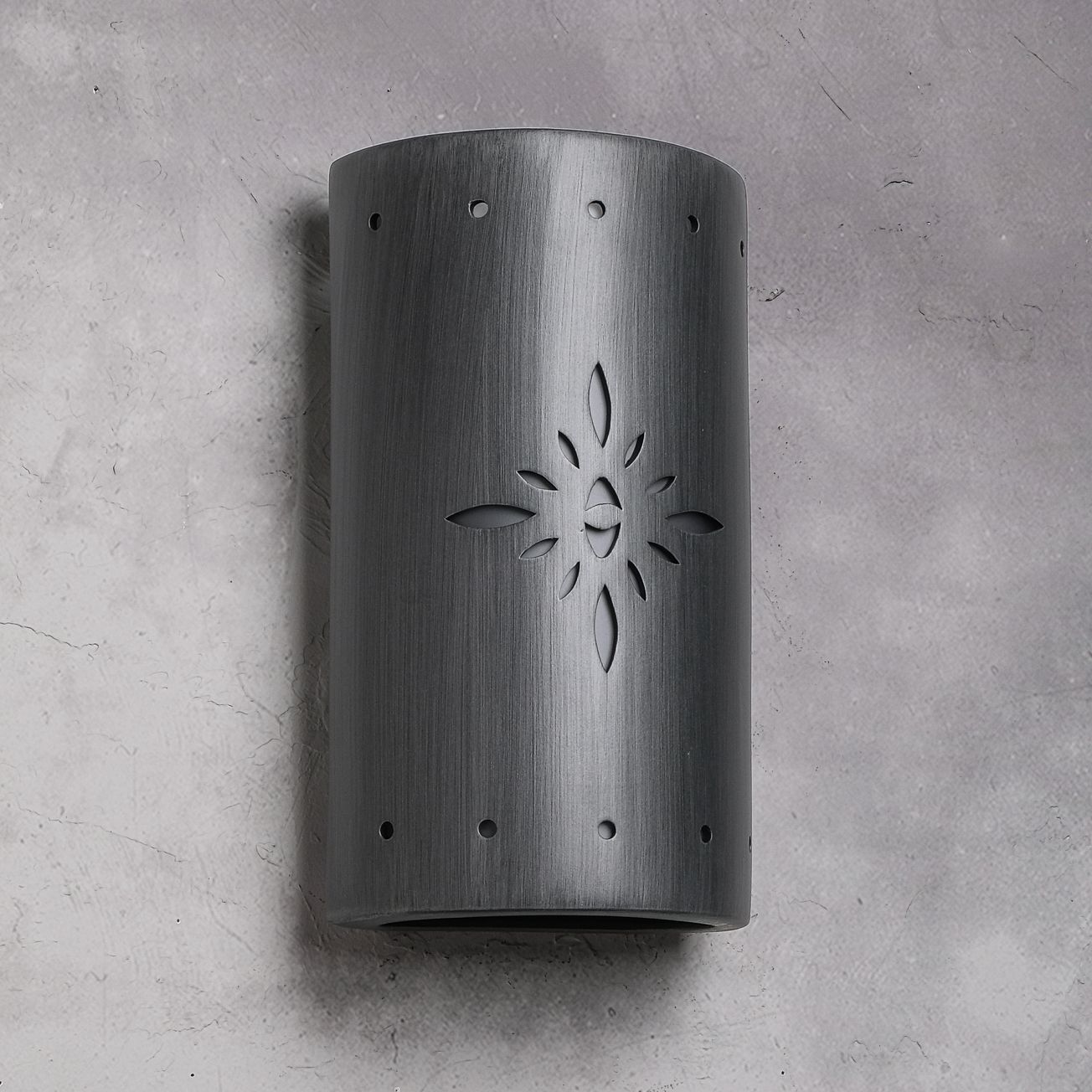 Asawa 13"H Rubbed Pewter Starburst LED Outdoor Wall Light