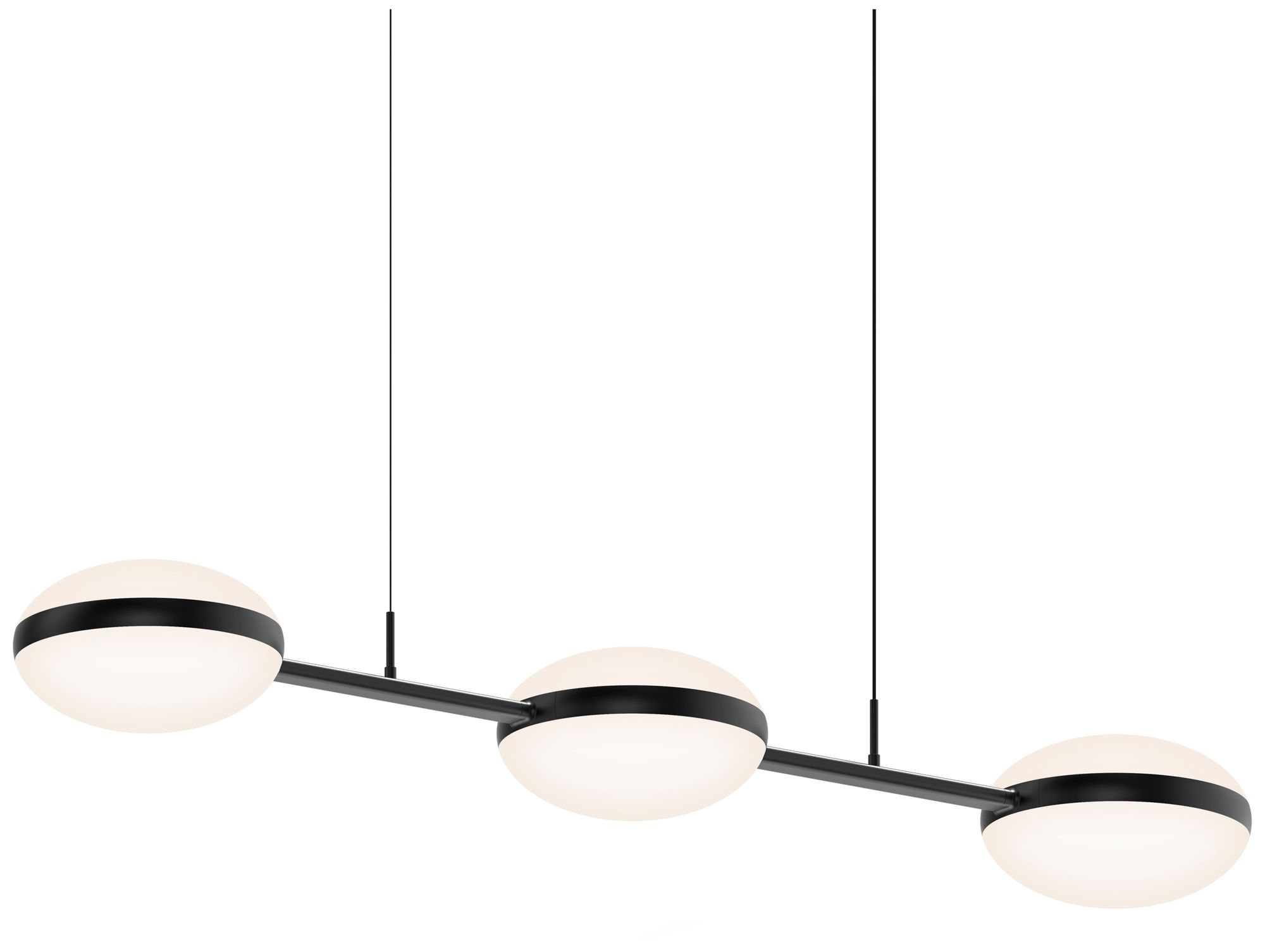 Pillows 48.5" Wide 3.Light Satin Black Linear Pendant