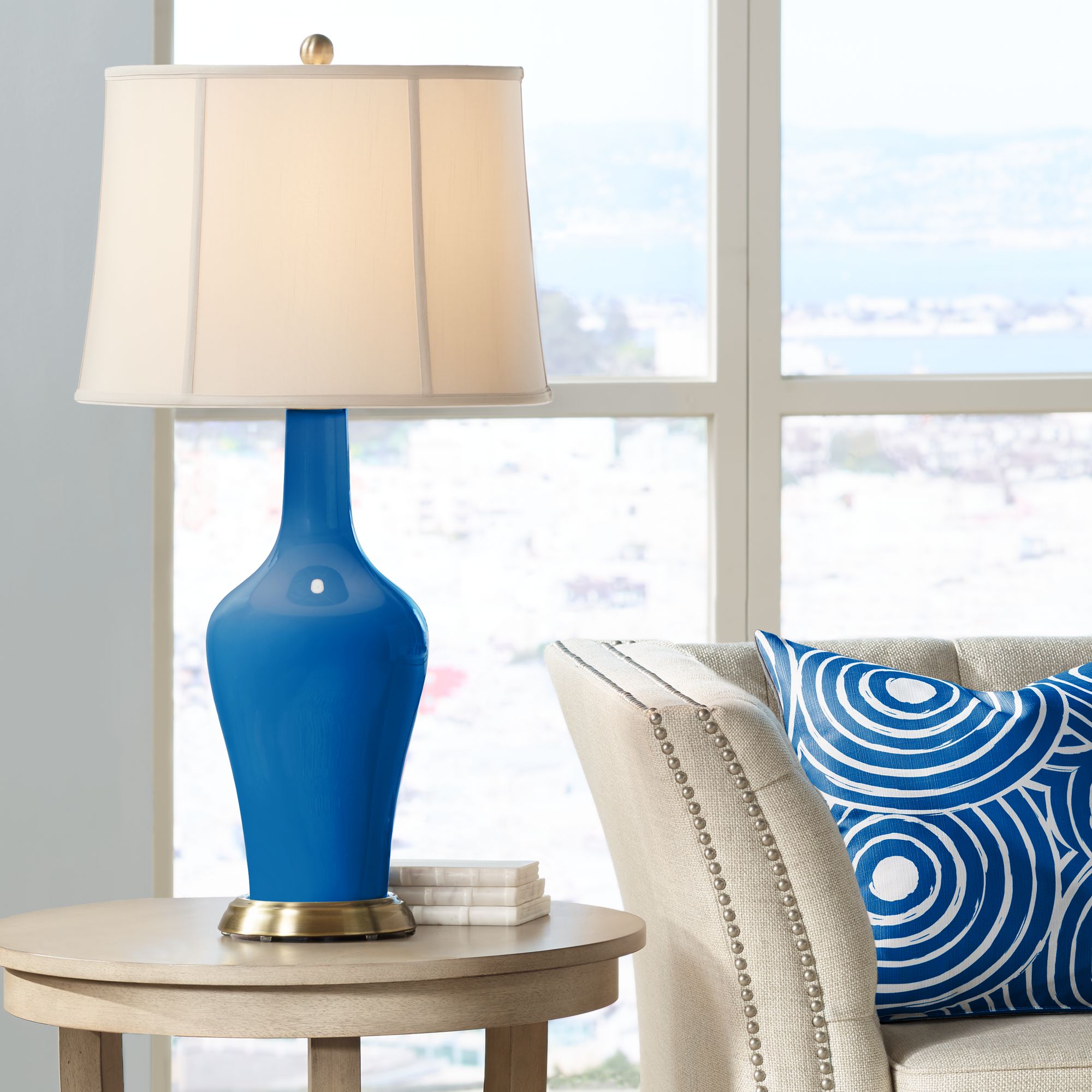 Hyper Blue Anya Table Lamp by Color Plus