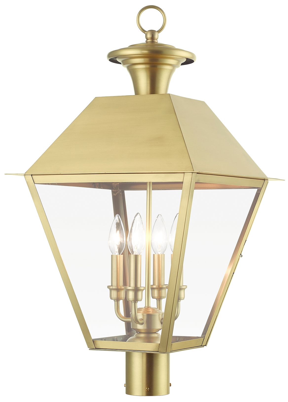 Wentworth 4 Light Natural Brass Outdoor Extra Large Post Top Lantern