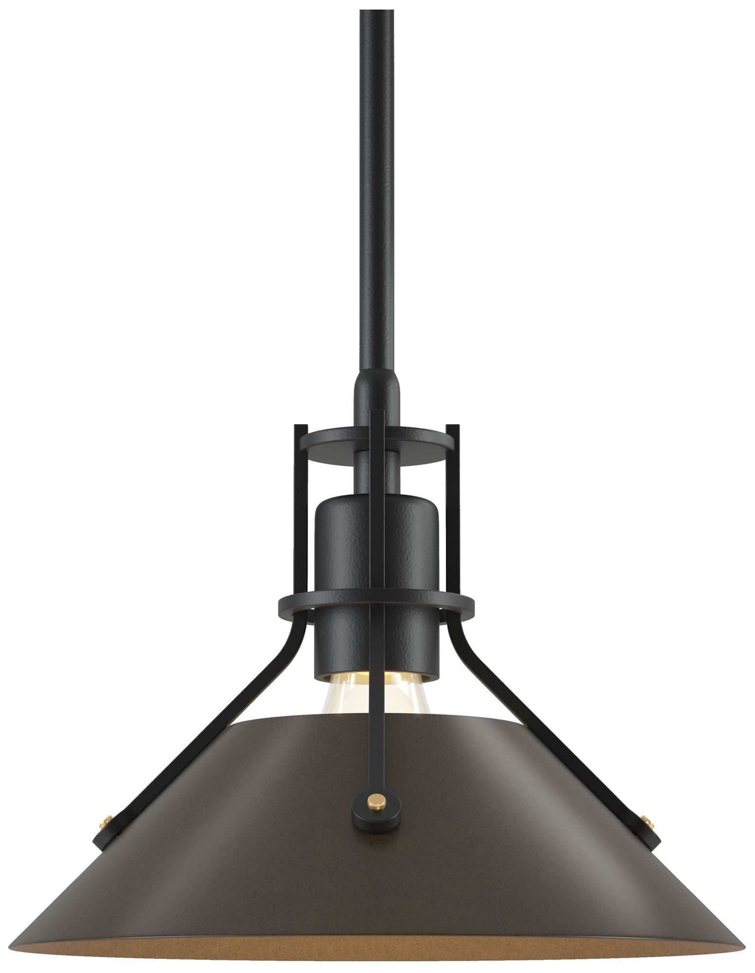 Henry 9.2" Wide Bronze Accented Black Mini-Pendant