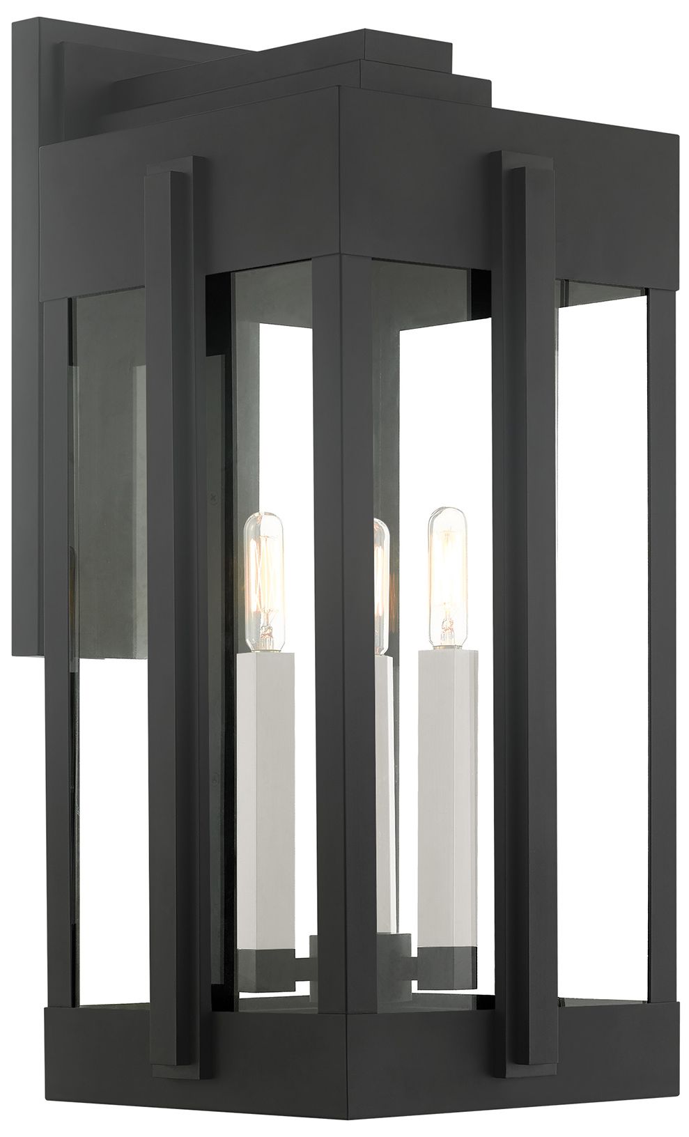 Lexington 3 Light Black Outdoor Wall Lantern