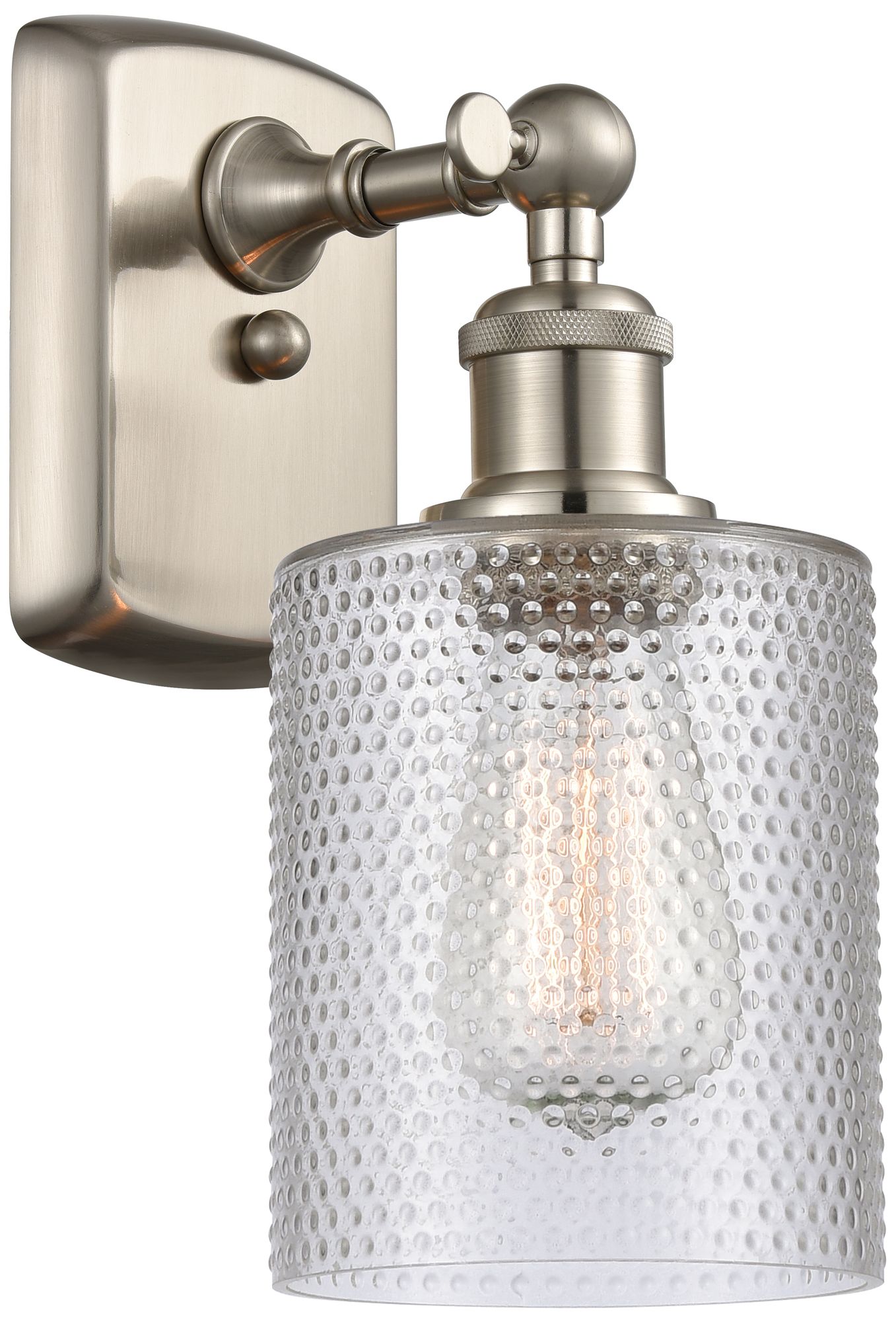 Ballston Cobbleskill 5" Brushed Satin Nickel Sconce w/ Clear Shade