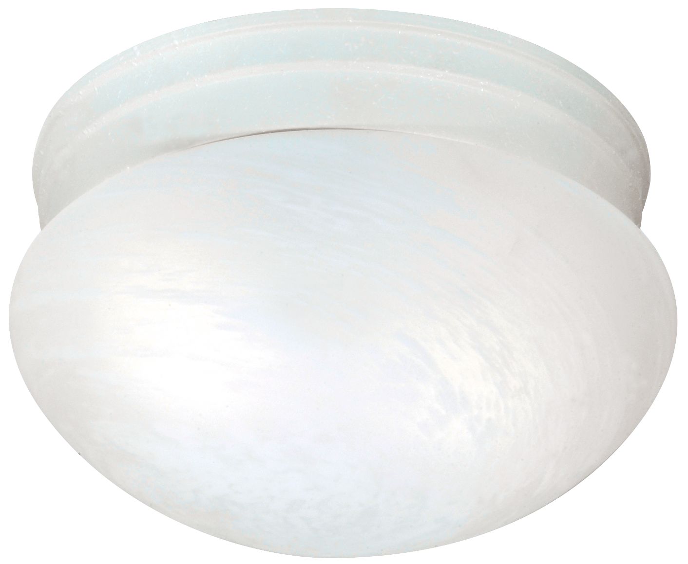 2 Light - 10" - Flush Mount - Medium Alabaster Mushroom - White Finish