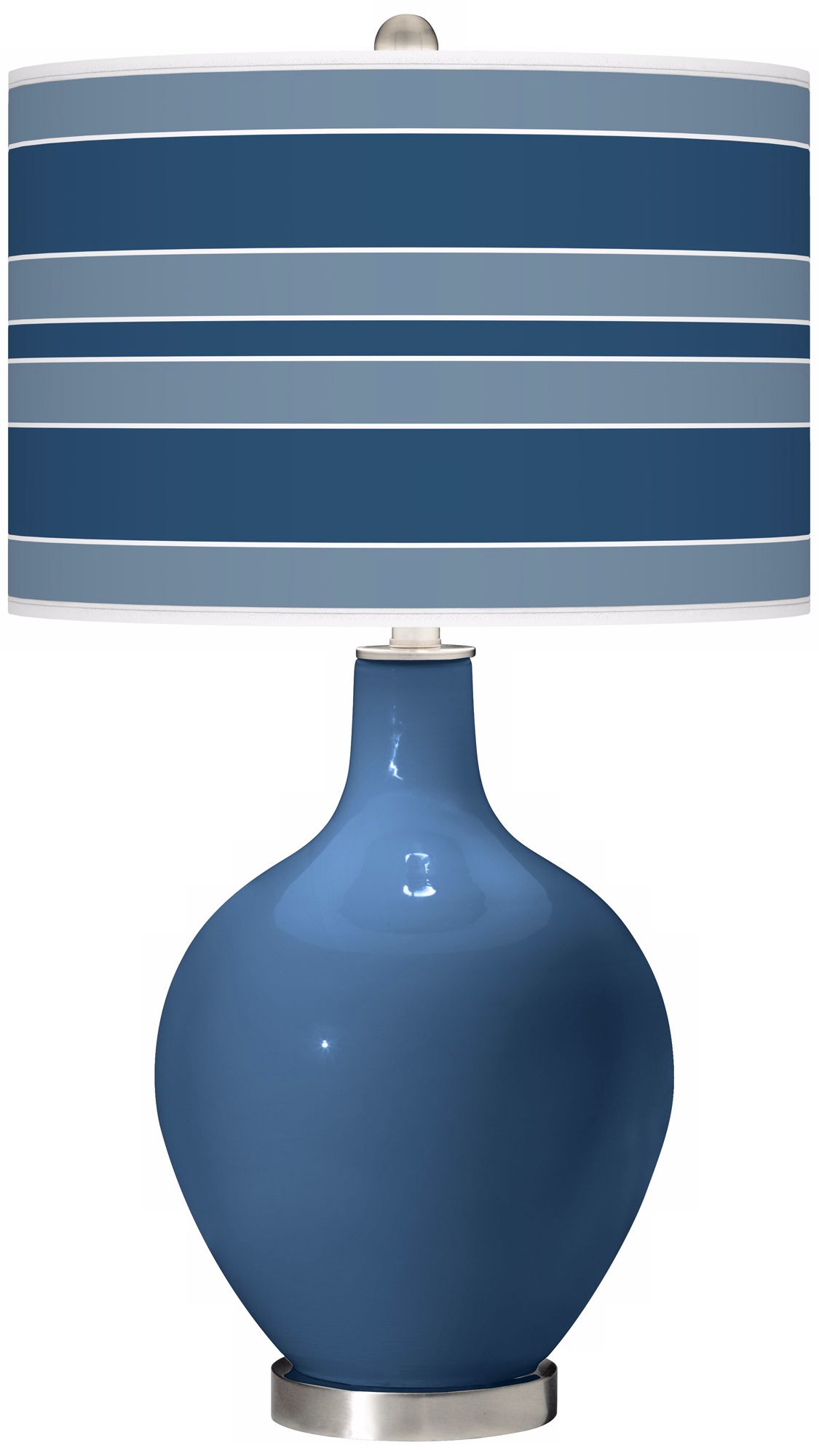 Regatta Blue Bold Stripe Ovo Table Lamp