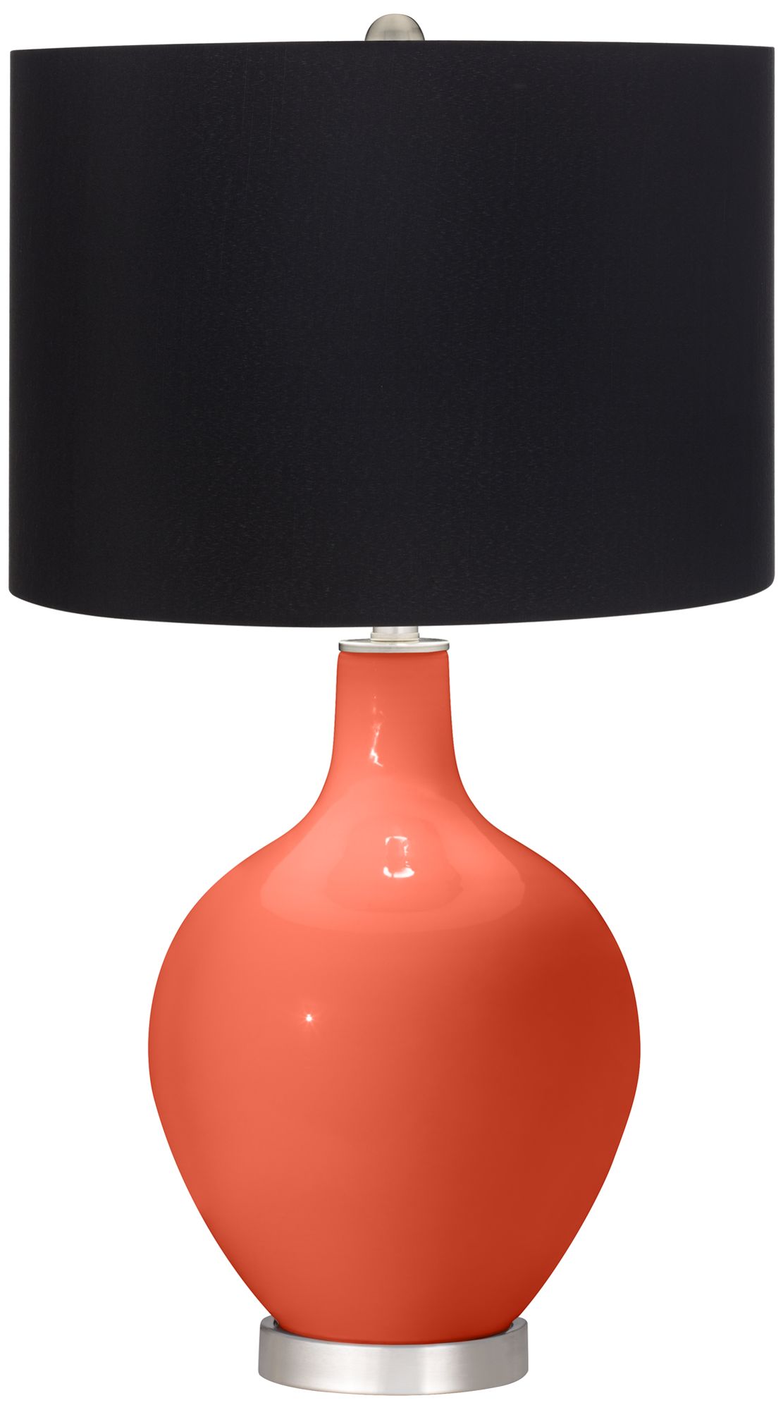 Daring Orange Black Shade Ovo Table Lamp