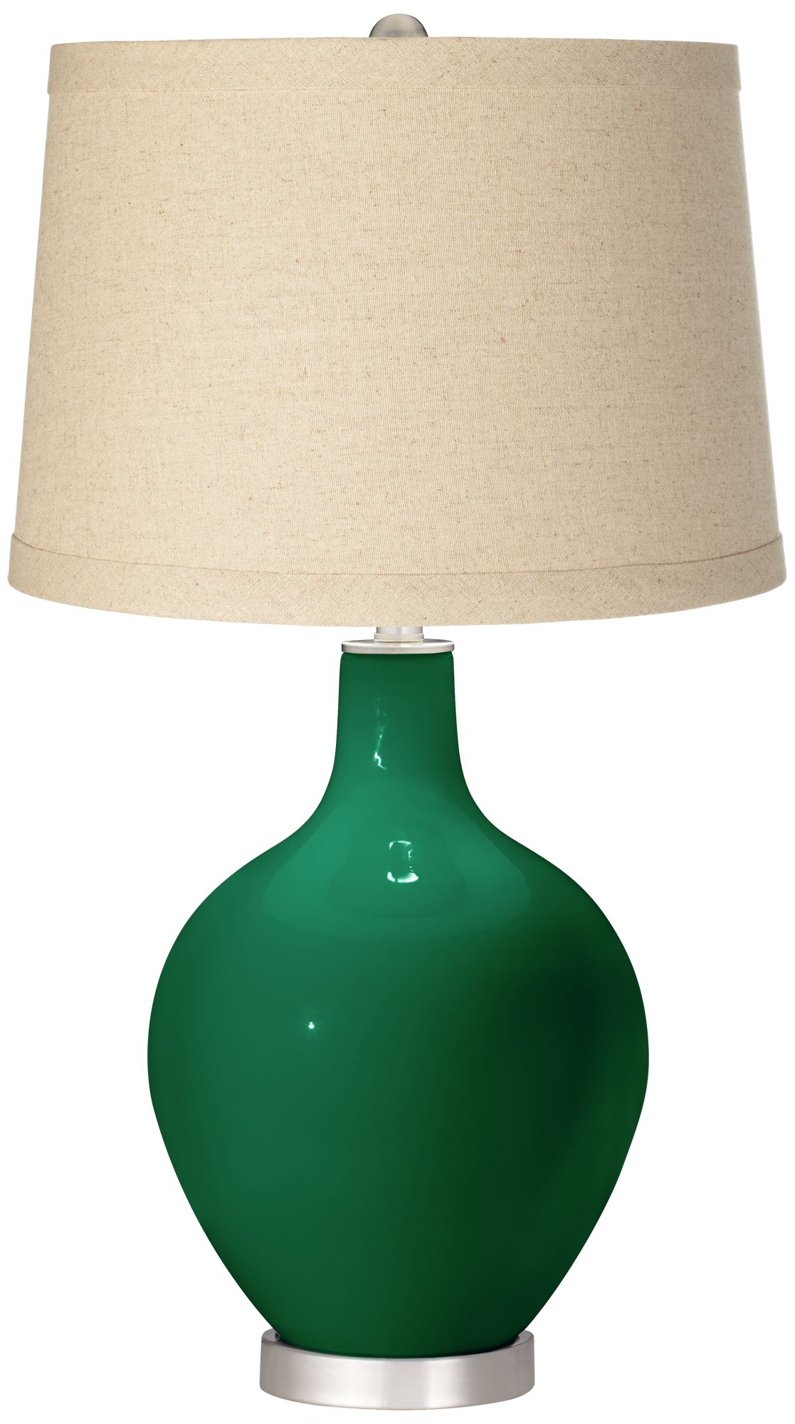 Greens Oatmeal Linen Shade Ovo Table Lamp