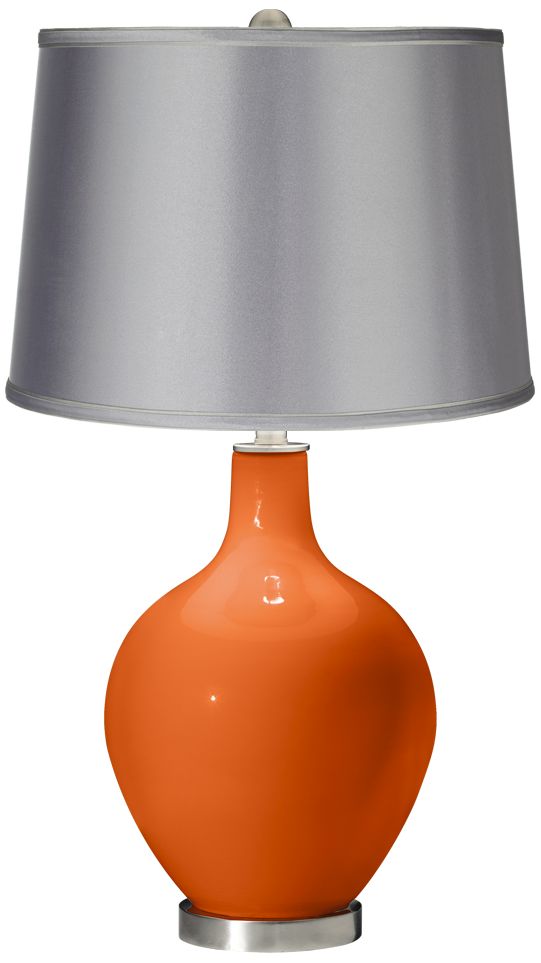 Invigorate - Satin Light Gray Shade Ovo Table Lamp