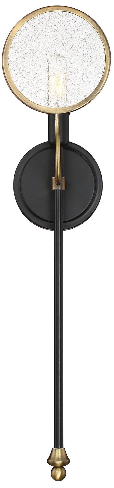 Oberyn 1-Light Wall Sconce in Vintage Black with Warm Brass