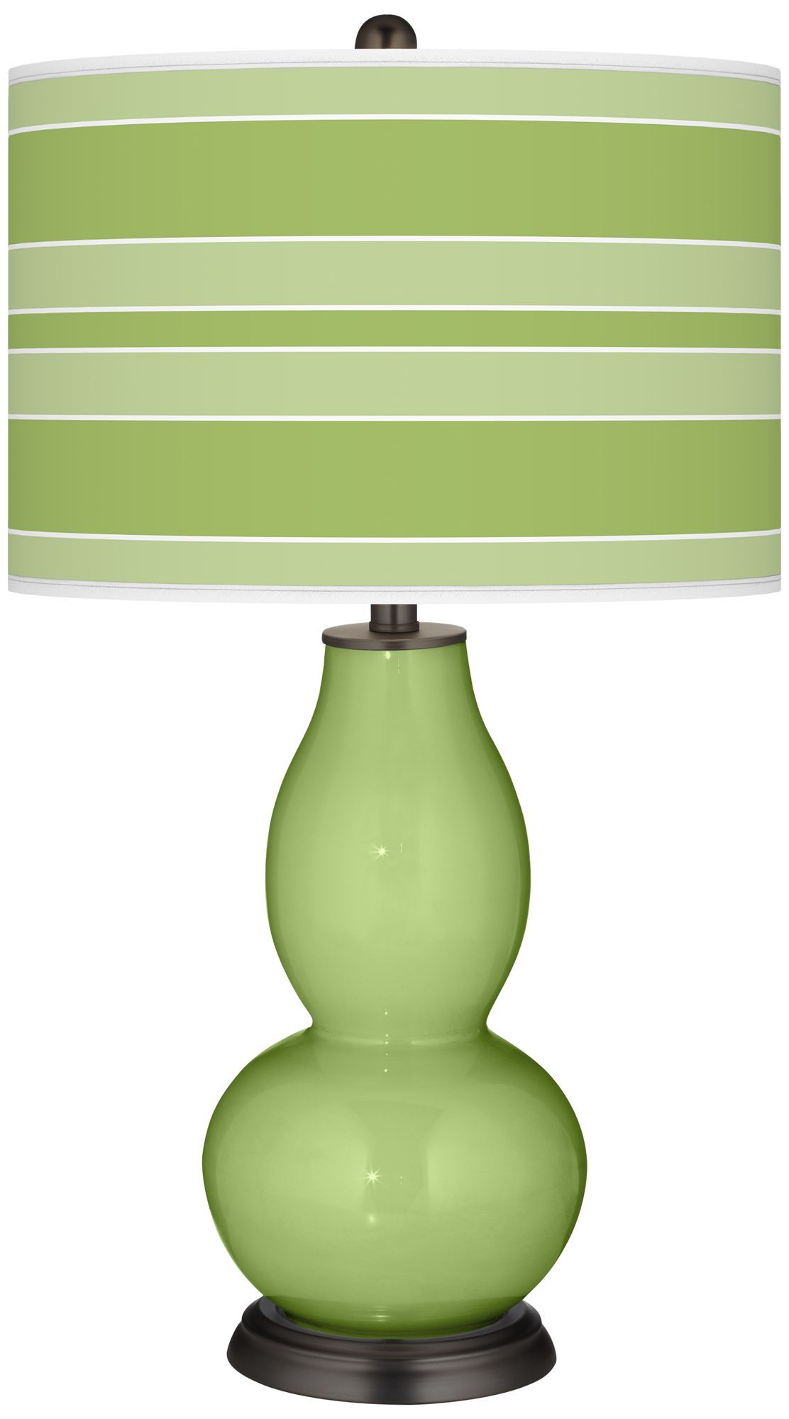 Lime Rickey Bold Stripe Double Gourd Table Lamp