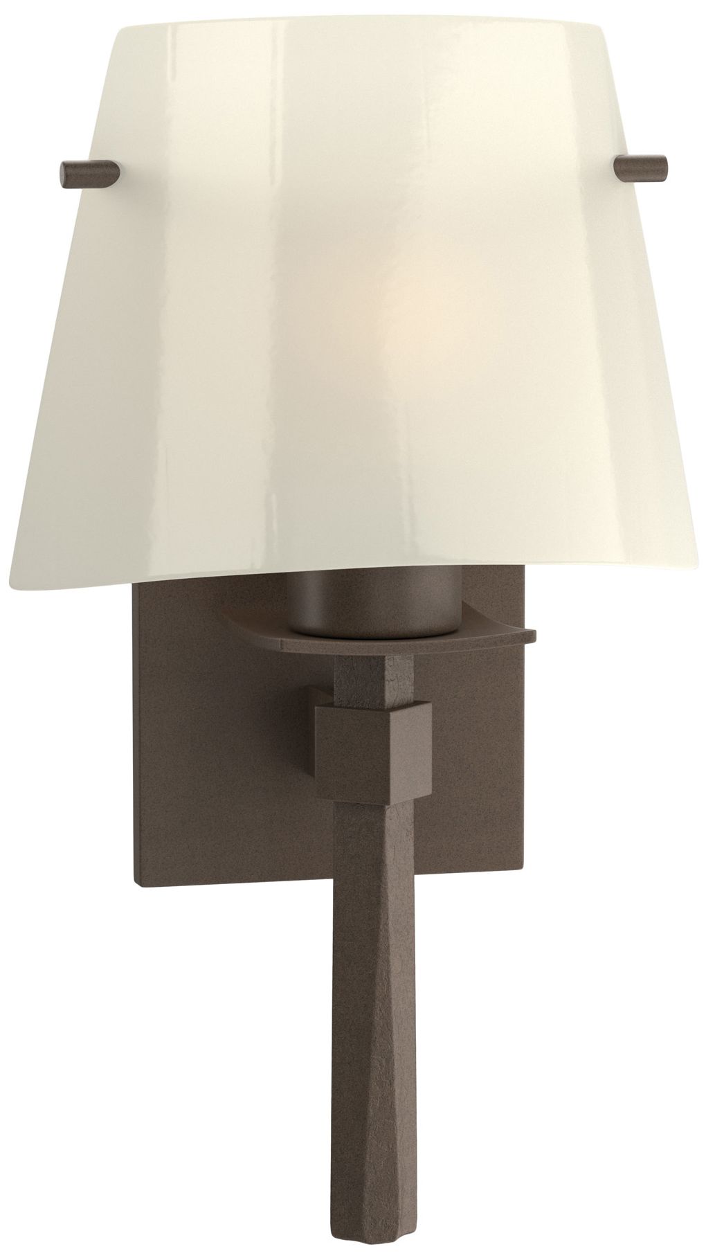 Beacon Hall Half Cone Glass Sconce - Bronze - Ivory Art Glass