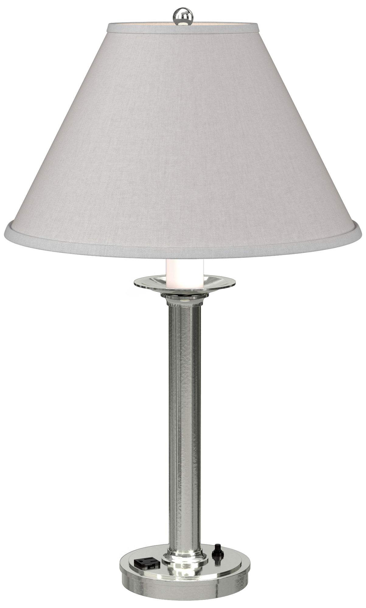Simple Lines 27" High Sterling Table Lamp With Light Grey Shade