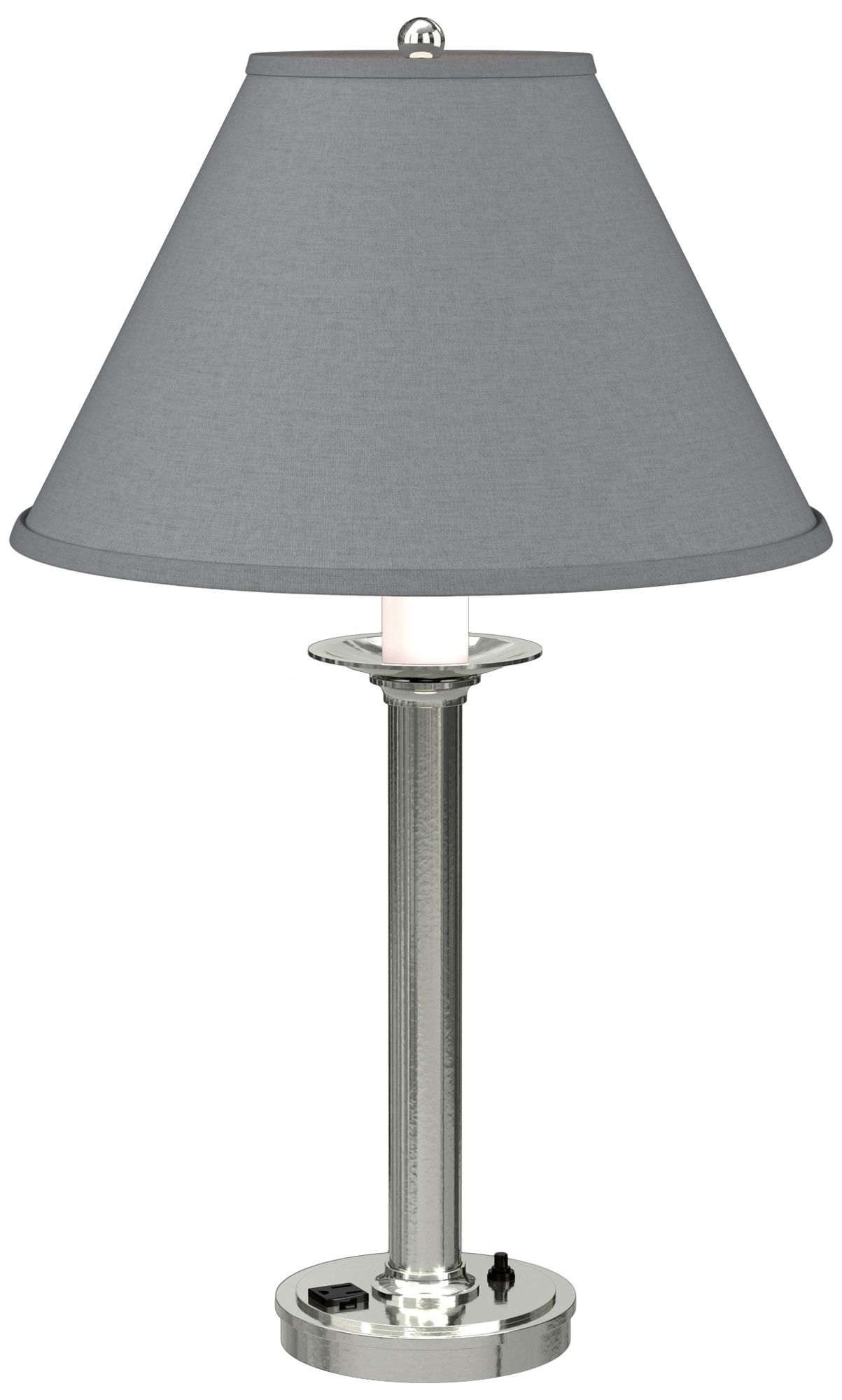 Simple Lines 27" High Sterling Table Lamp With Medium Grey Shade