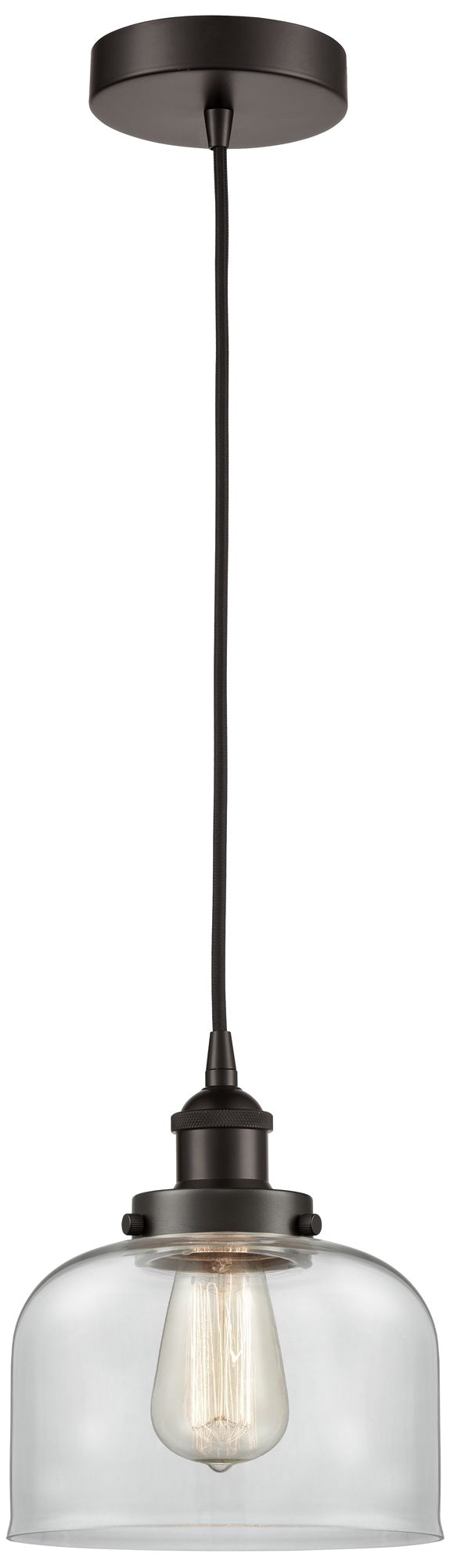 Bell 8" LED Mini Pendant - Oil Rubbed Bronze - Clear Shade