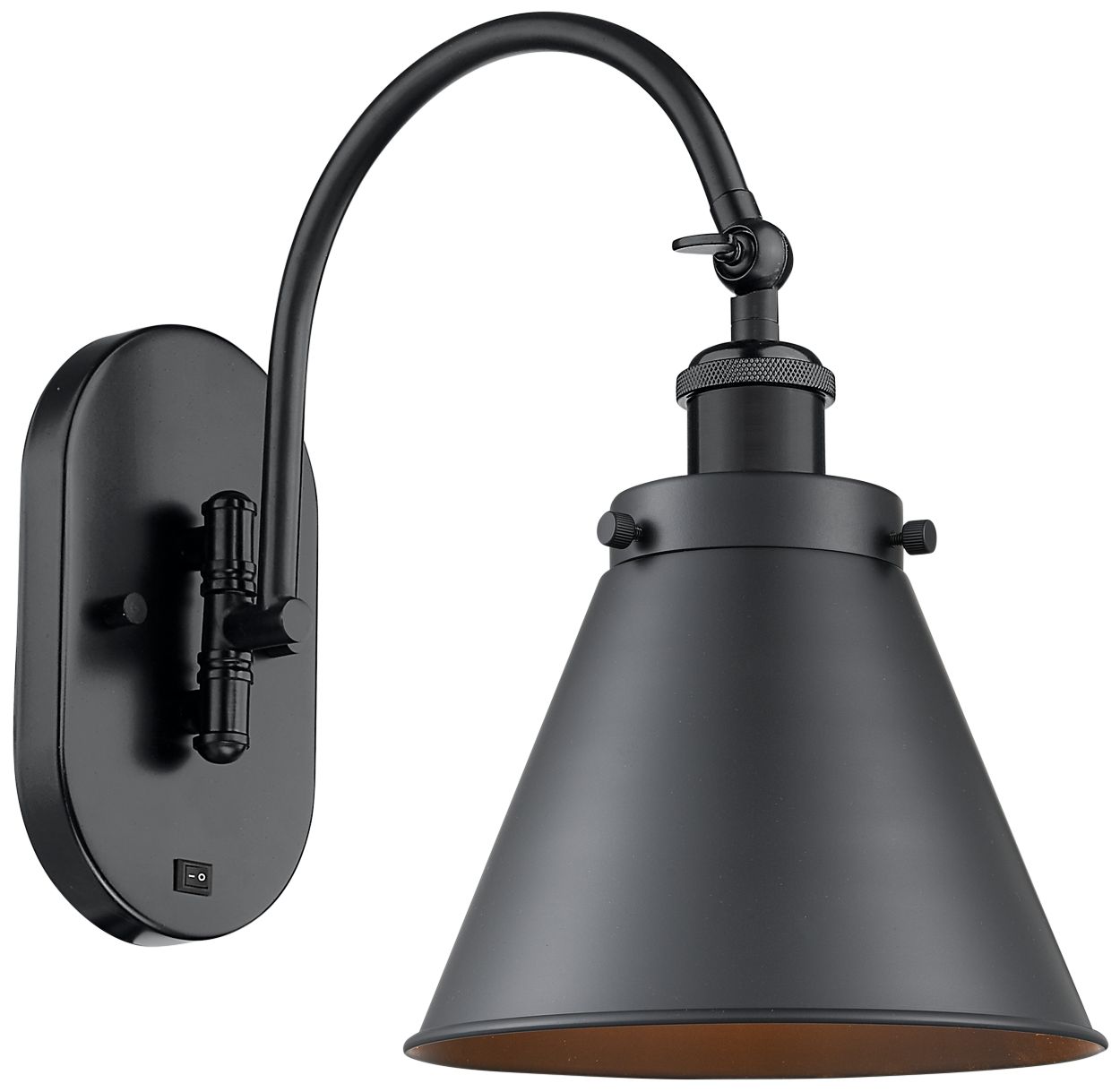 Appalachian 13" High Matte Black Metal Wall Sconce