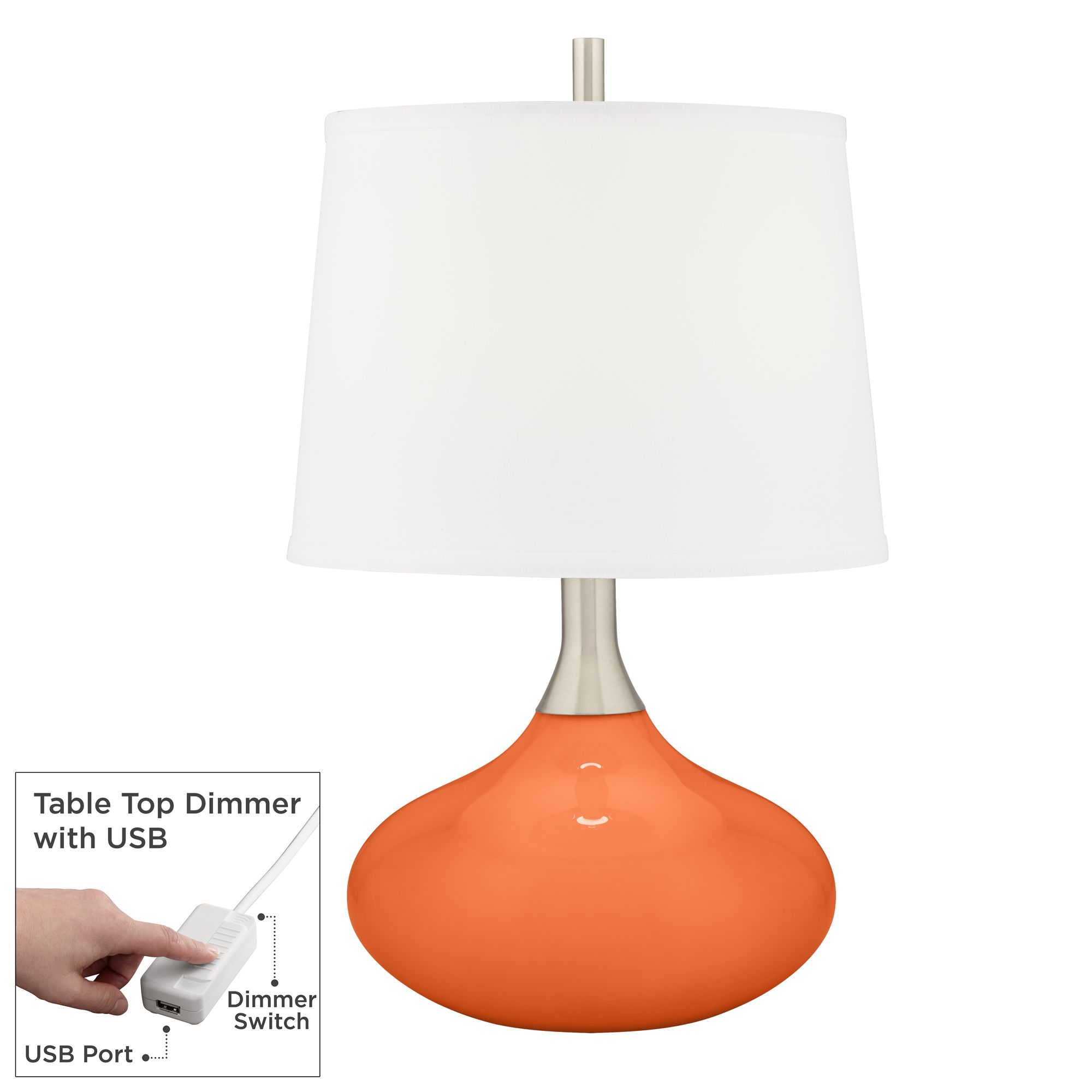 Nectarine Felix Modern Table Lamp with Table Top Dimmer