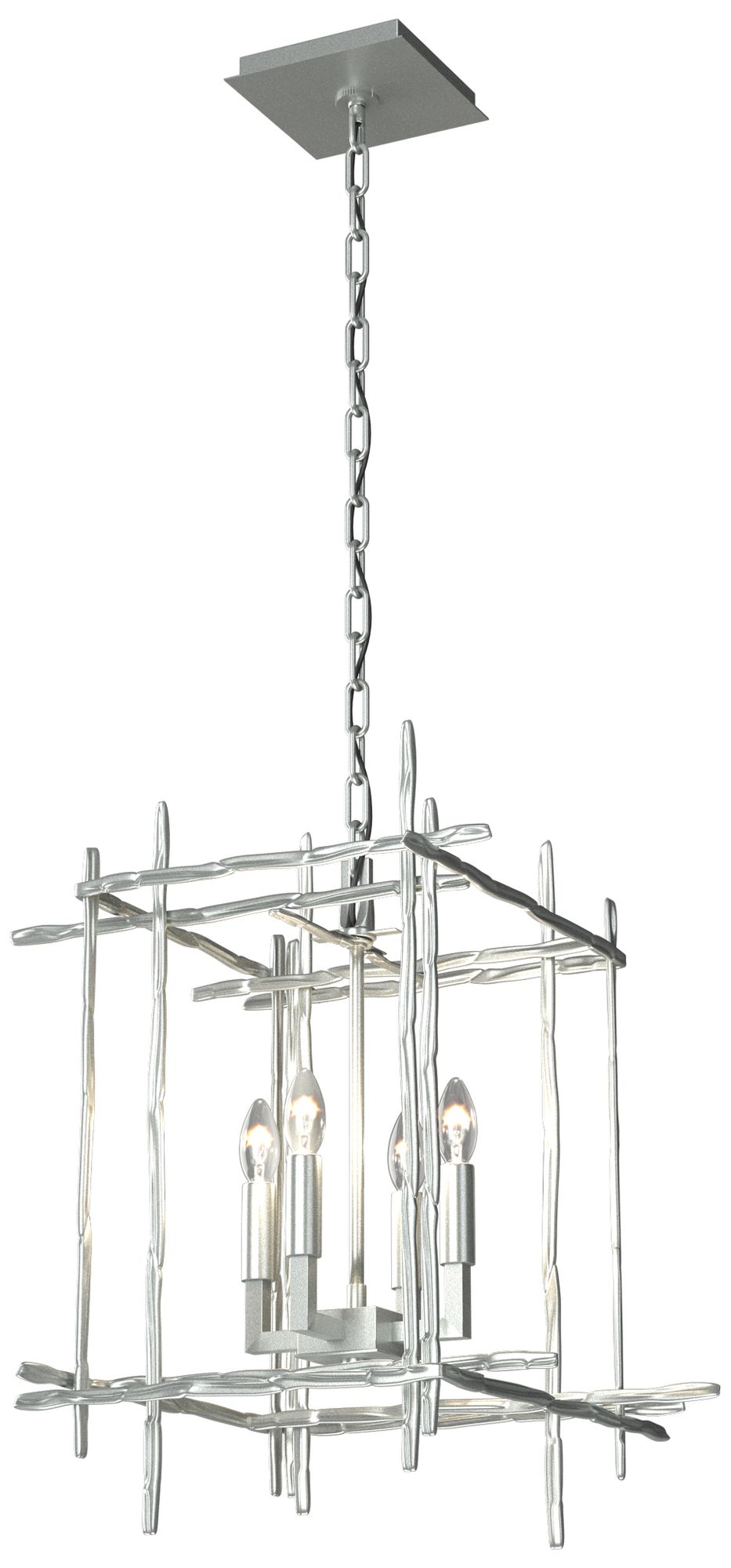 Tura 15.8" Wide 4-Light Vintage Platinum Small Chandelier