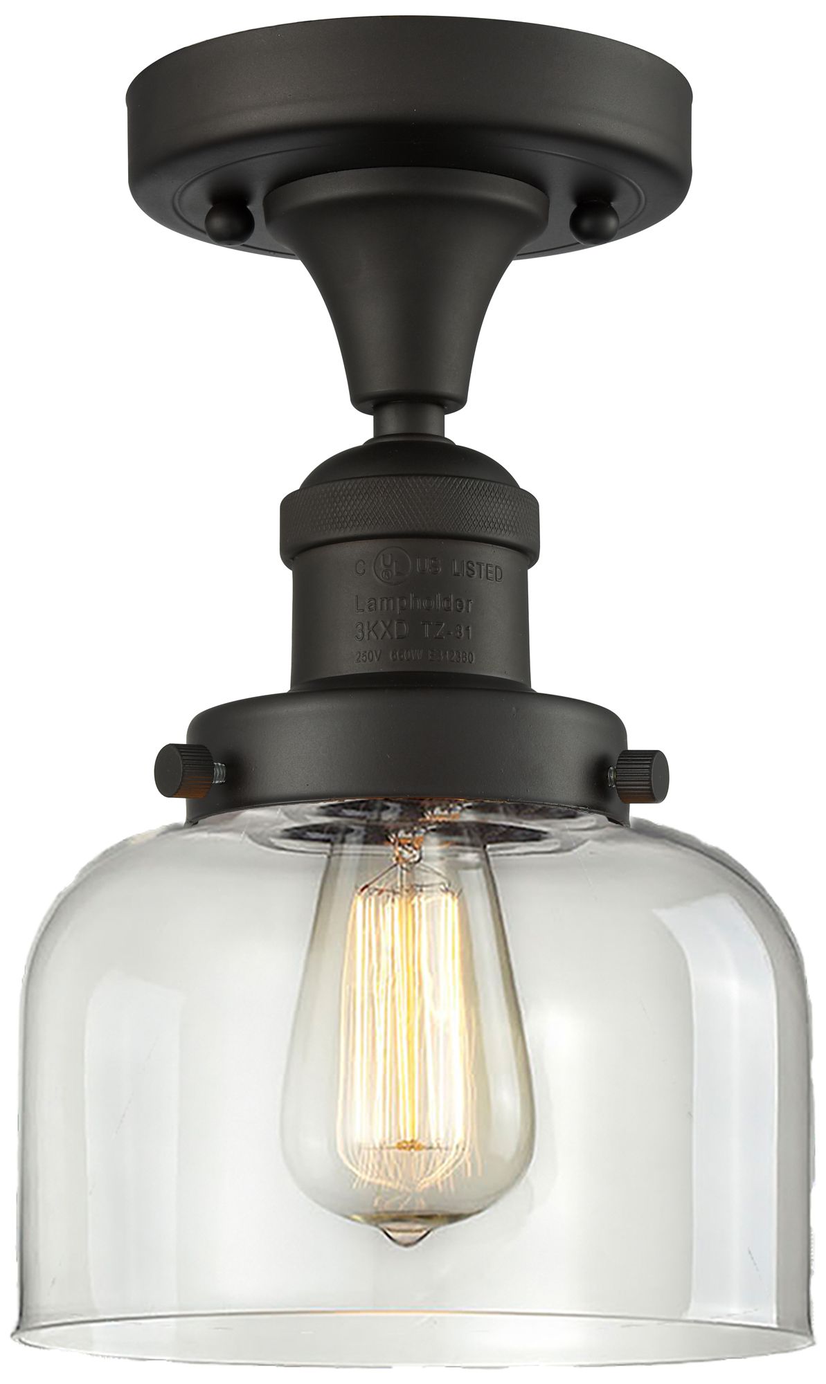 Bell 8" LED Semi-Flush Mount - Oil Rubbed Bronze - Clear Shade