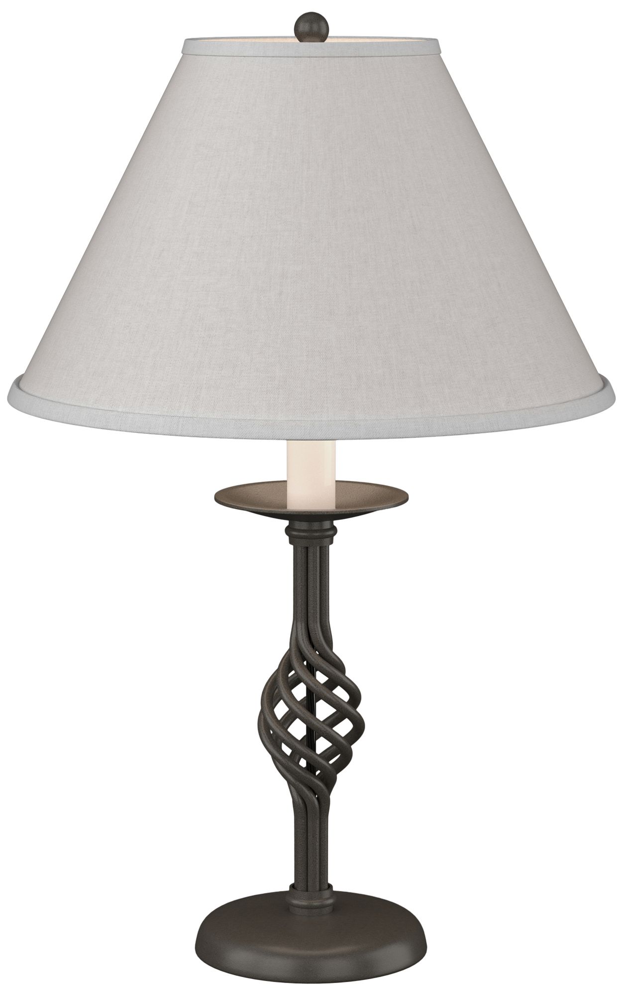 Twist Basket 25.5" High Dark Smoke Table Lamp With Light Grey Shade