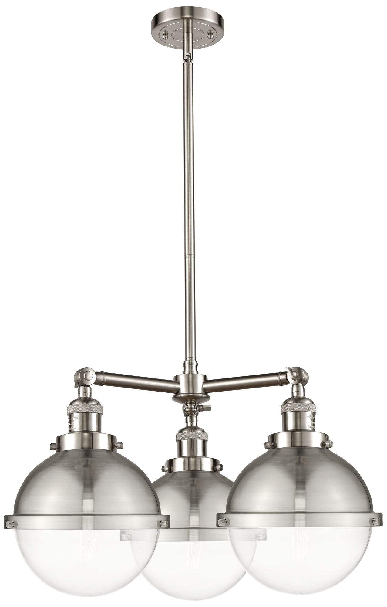 Hampden 14.38" 3 Light Brushed Nickel Chandelier w/ Clear Glass Shade