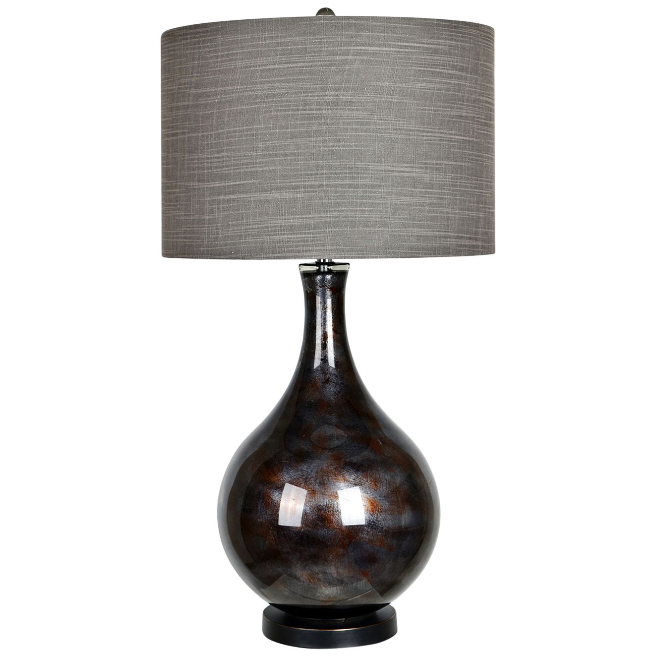 Crestview Collection Adler Dark Gray Glass Table Lamp