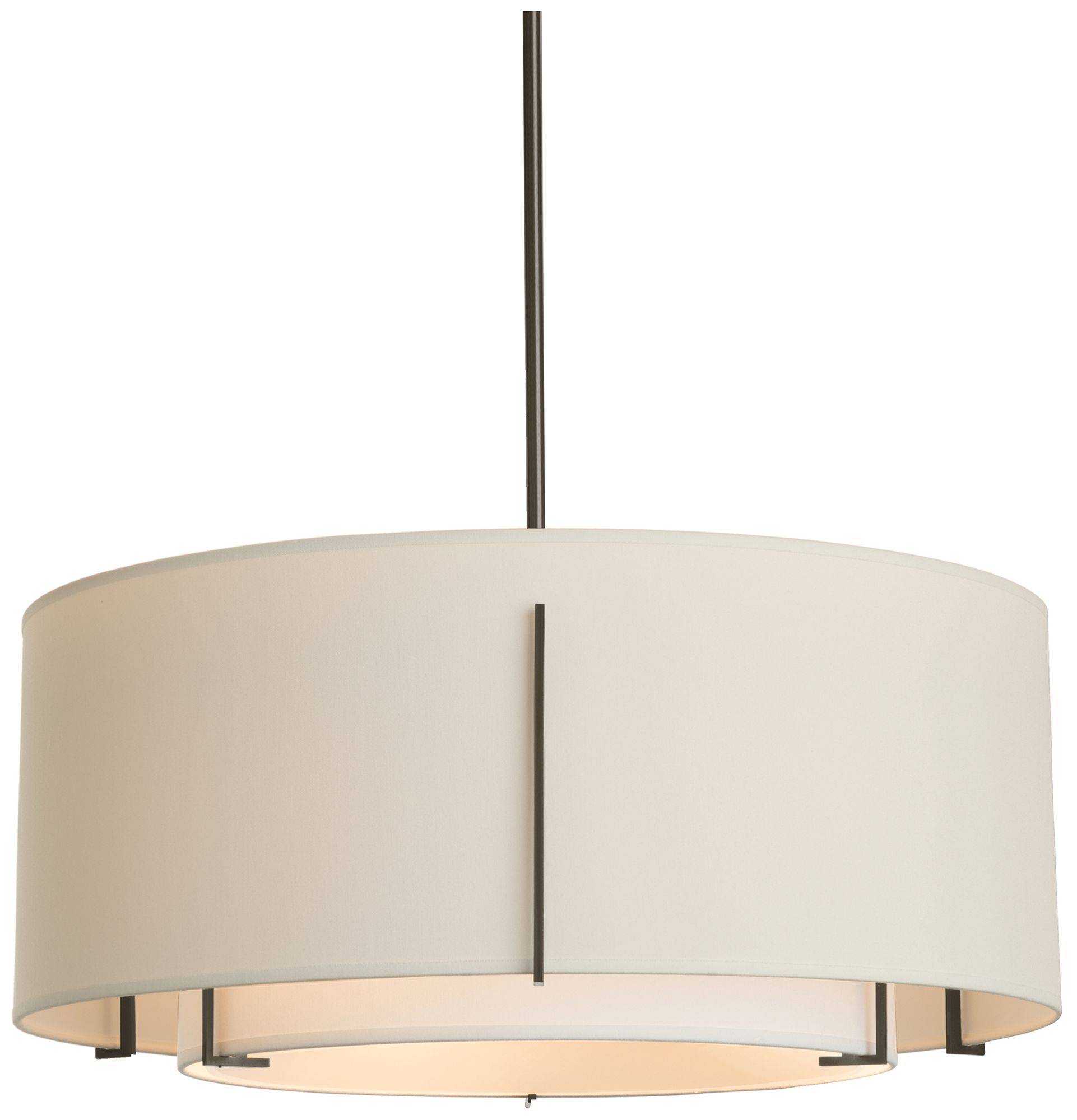 Hubbardton Forge Exos 23" Wide Bronze Finish Double Shade Pendant