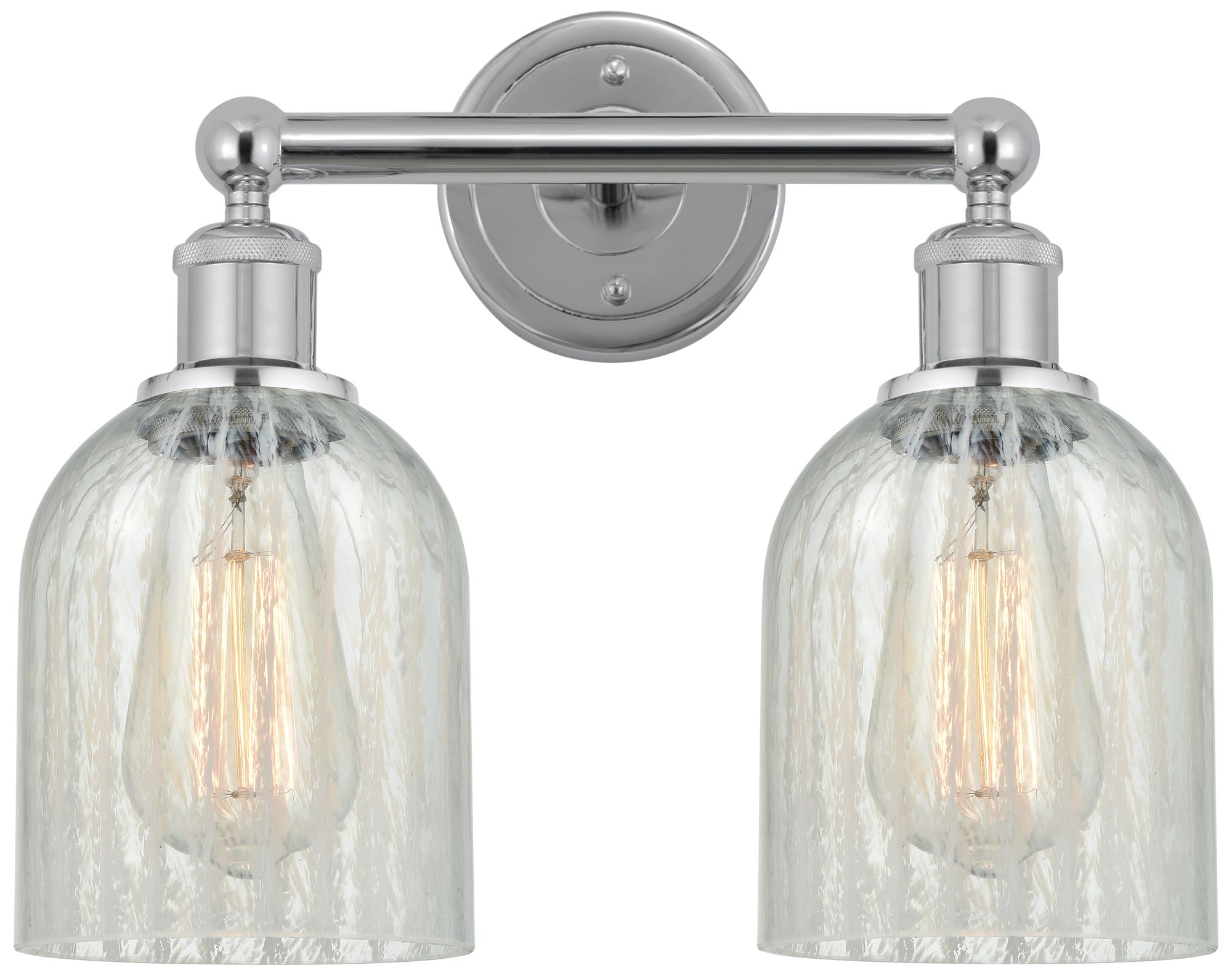 Caledonia 14" 2-Light Polished Chrome Bath Light w/ Mouchette Shade