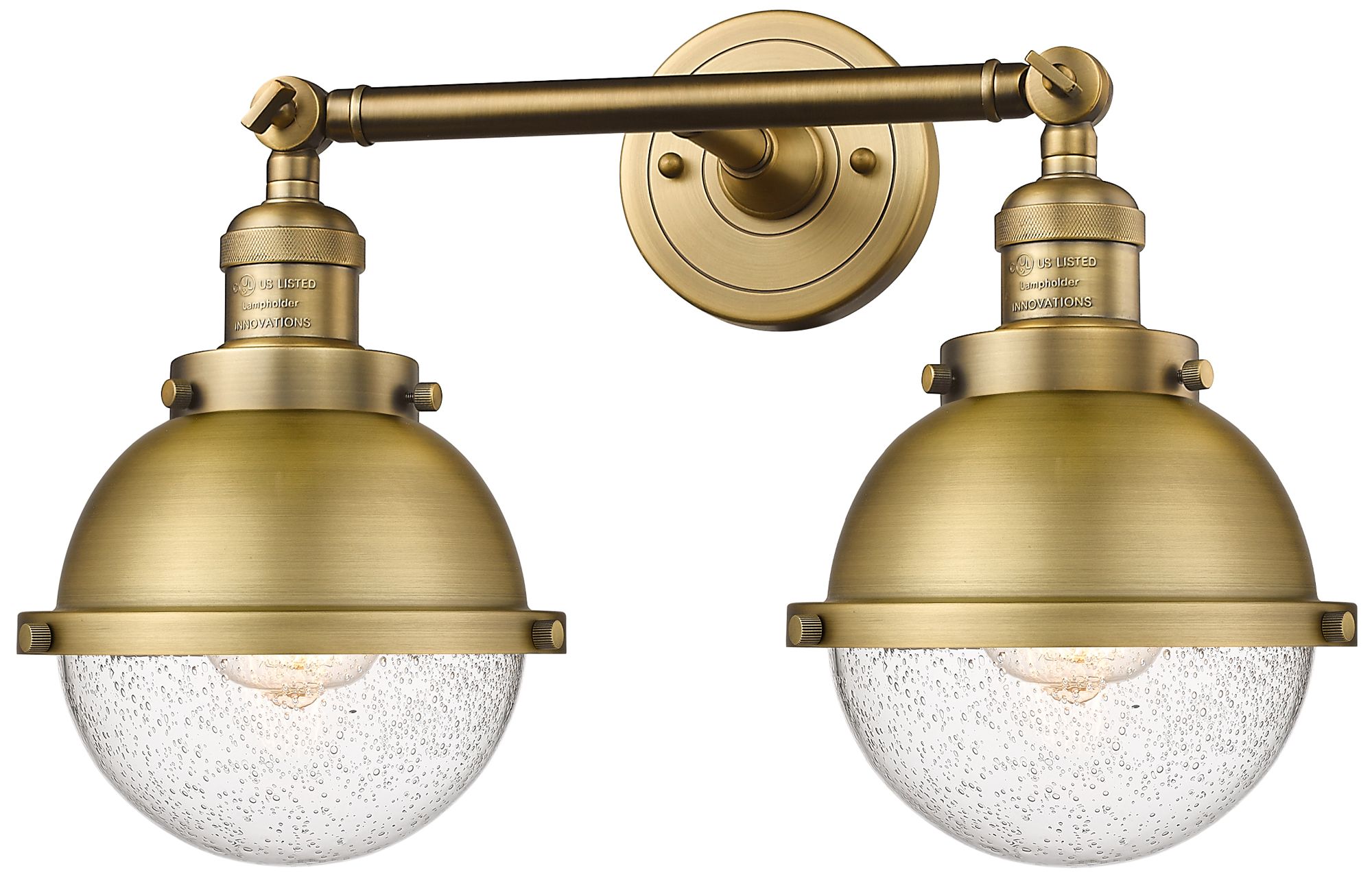 Hampden 17.88" 2 Light Brushed Brass LED Bath Light w/ Seedy Shade