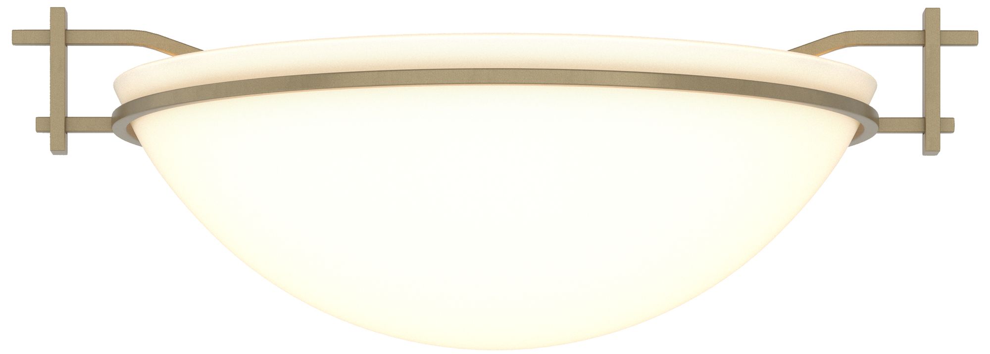 Moonband 11.4" Wide Soft Gold Semi-Flush With Opal Glass Shade