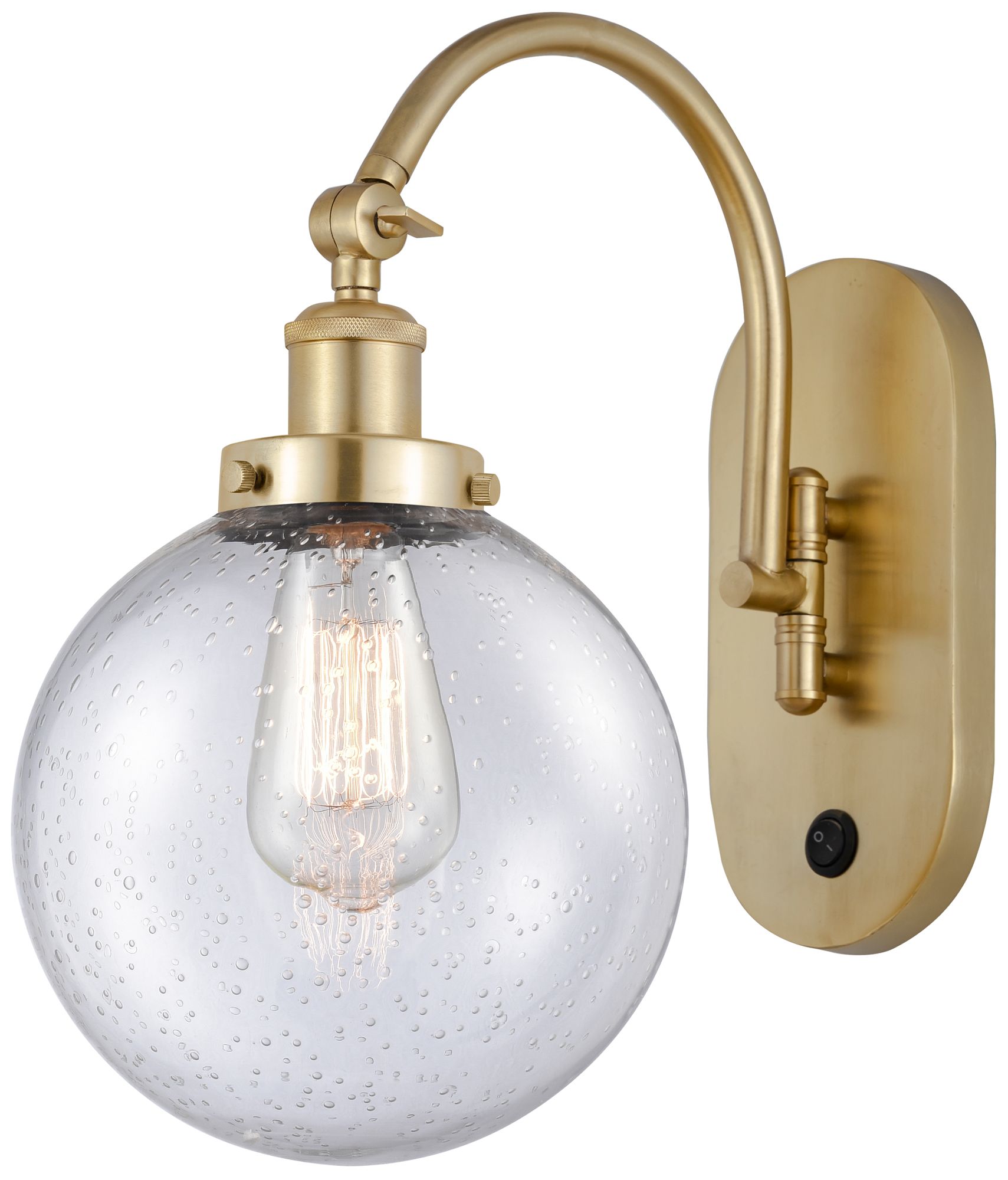 Franklin Restoration Beacon 8" LED Sconce - Gold Finish - Seedy Shade