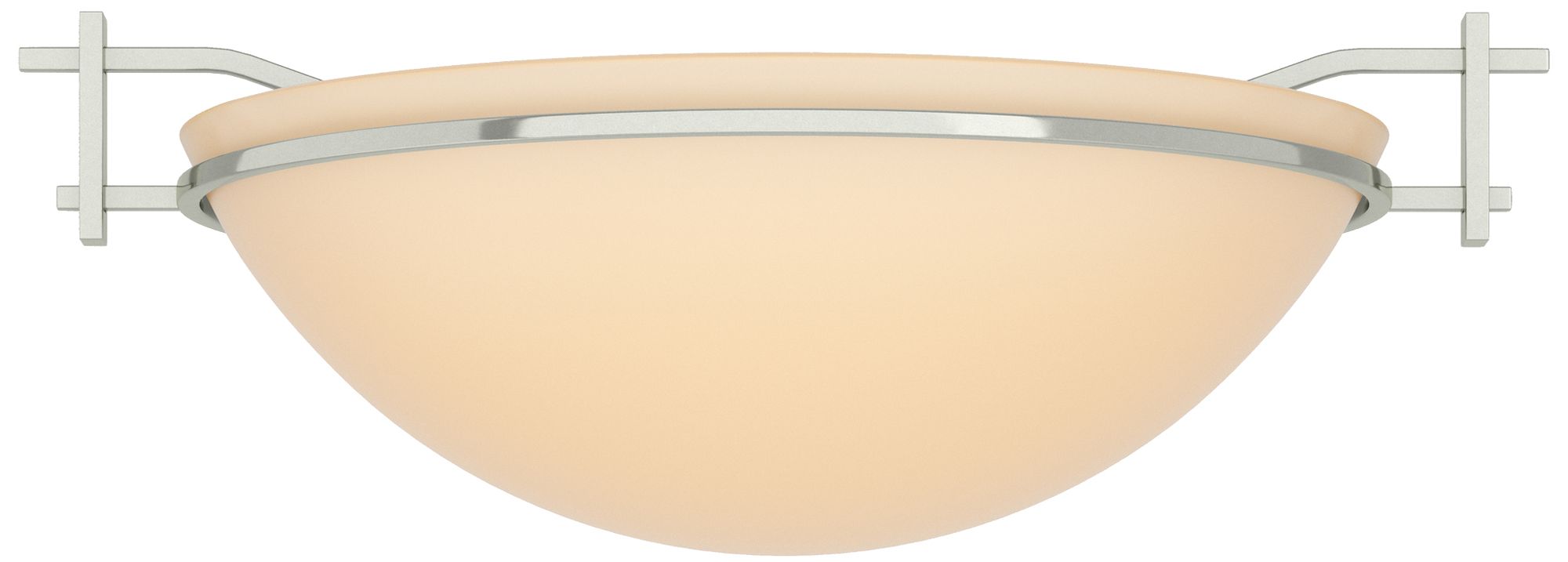 Moonband 11.4" Wide Sterling Semi-Flush With Sand Glass Shade