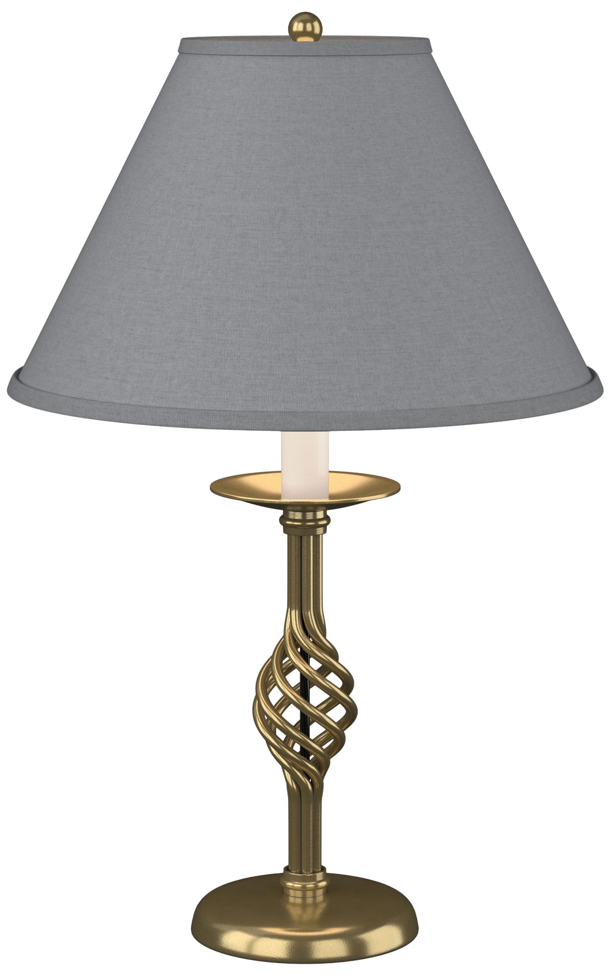 Twist Basket 25.5"H Modern Brass Table Lamp With Medium Grey Shade