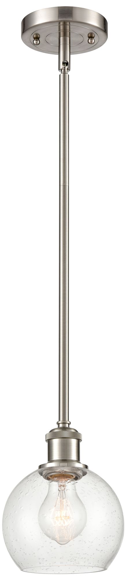 Athens 6" LED Mini Pendant - Brushed Satin Nickel - Seedy Shade