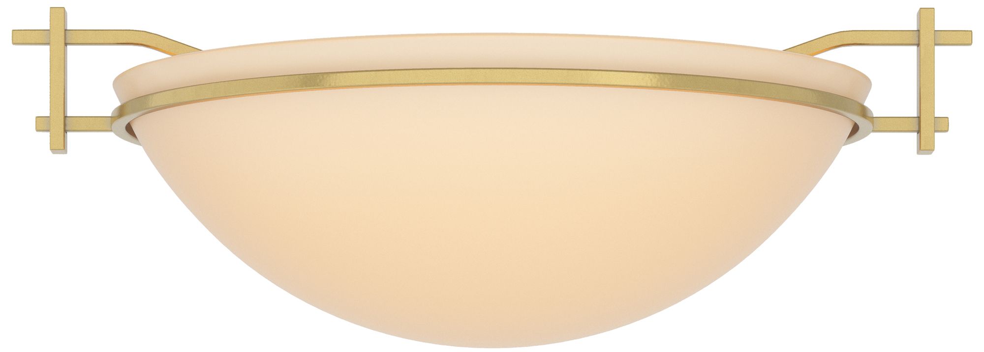 Moonband 11.4" Wide Modern Brass Semi-Flush With Sand Glass Shade