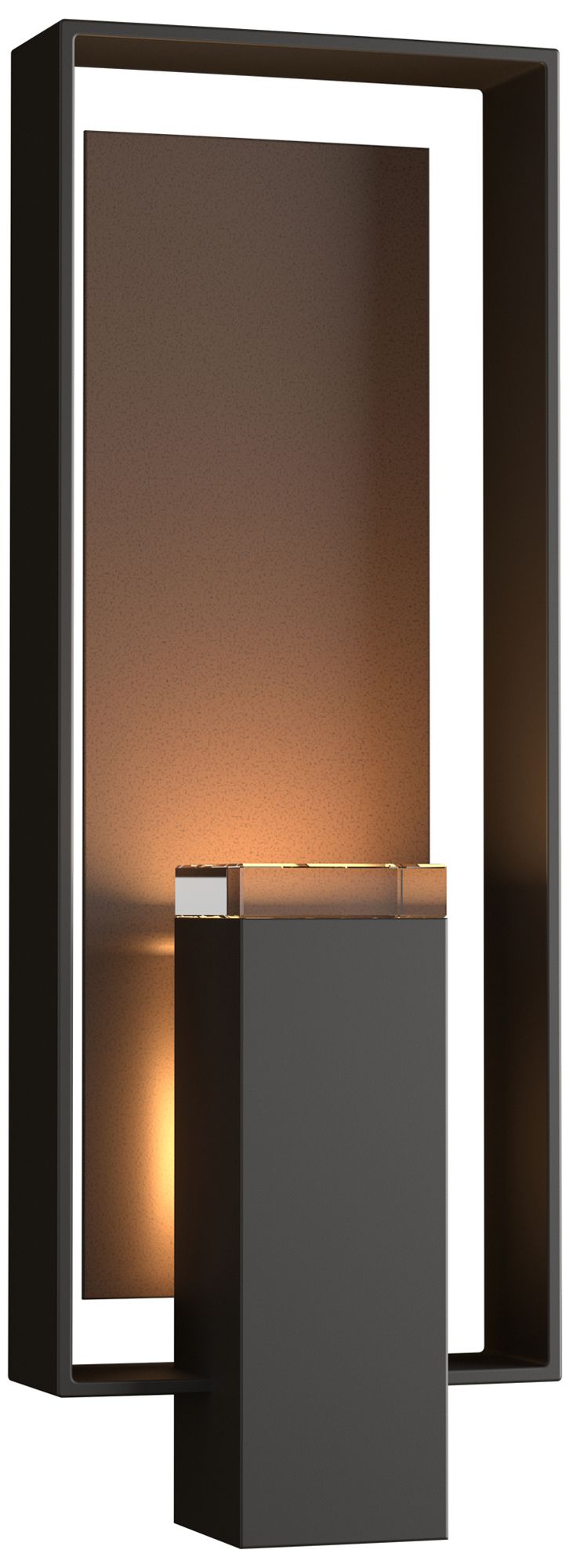 Shadow Box 21.2"H Bronze Accent Oiled Bronze Outdoor Sconce w/ Clear S