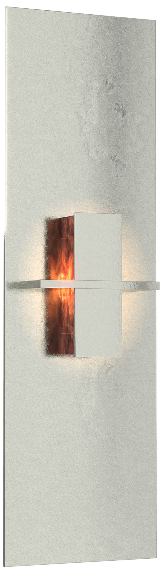 Aperture Vertical Sconce - Sterling Finish - Topaz Glass