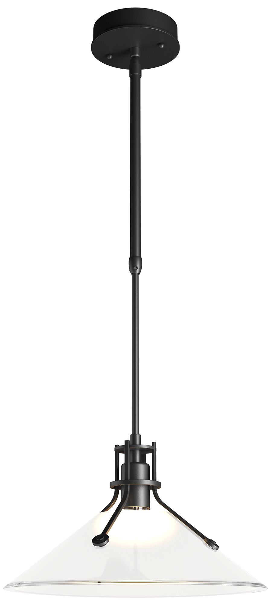 Henry 14.4" Coastal Black Long Outdoor Pendant with Frosted Glass