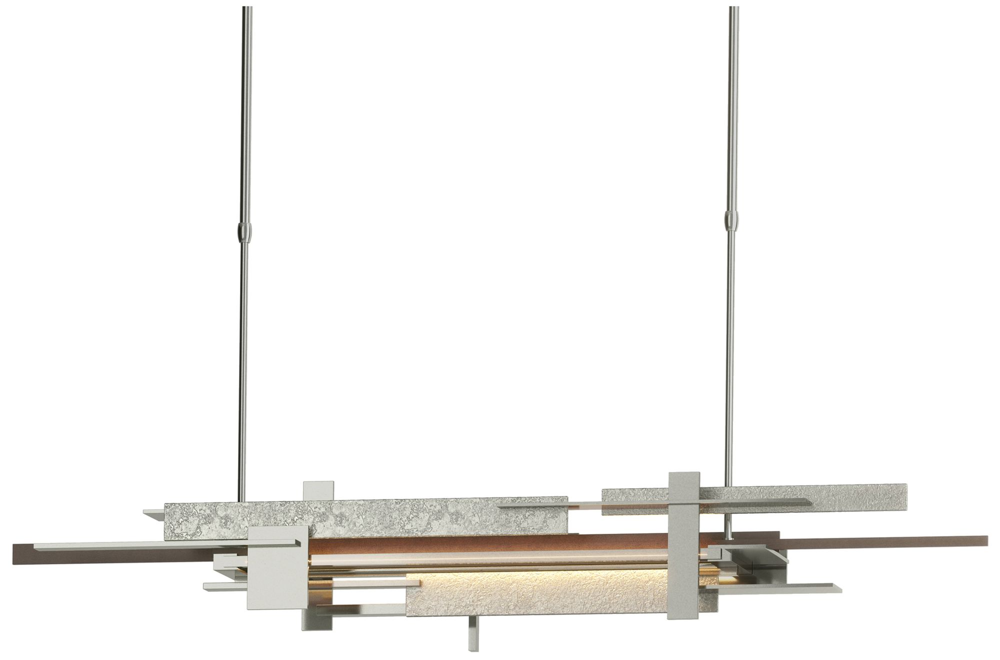 Planar 48.3"W Bronze Accented Sterling Long LED Pendant
