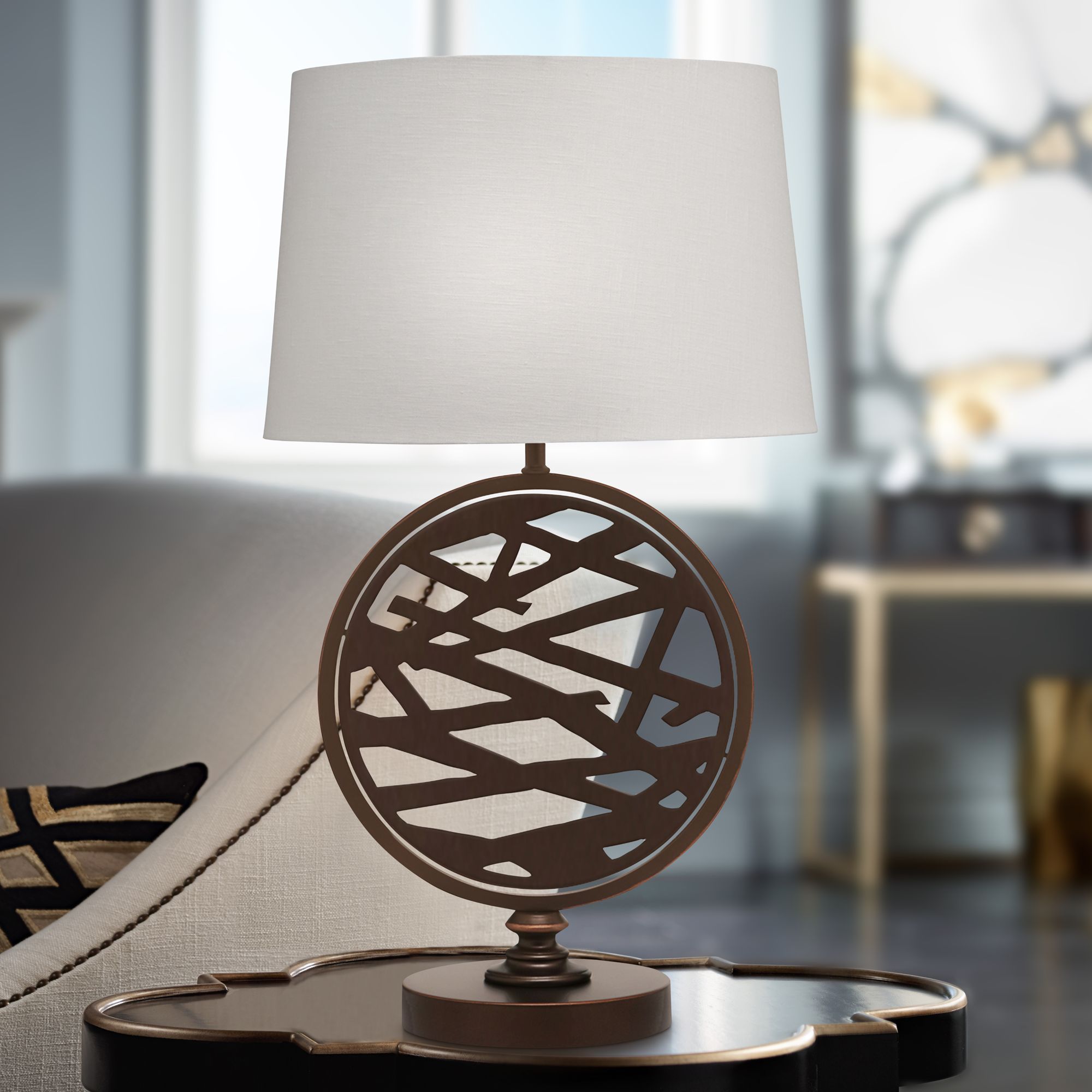 Stiffel Holt Oxidized Bronze Zinc Table Lamp