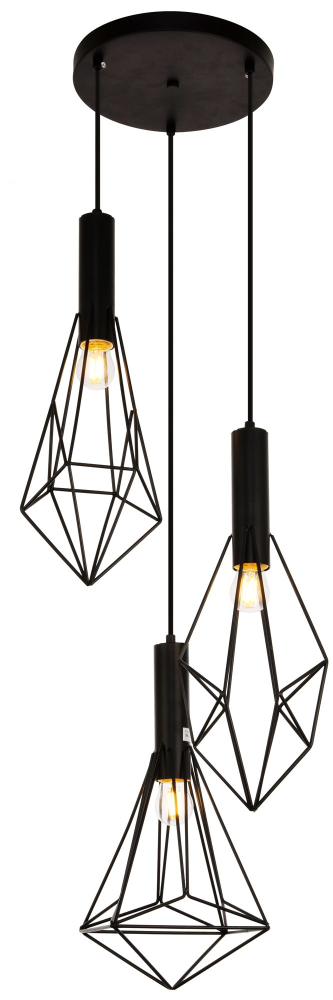 Jago Collection Pendant D16.0 H30.4 Lt:3 Black Finish