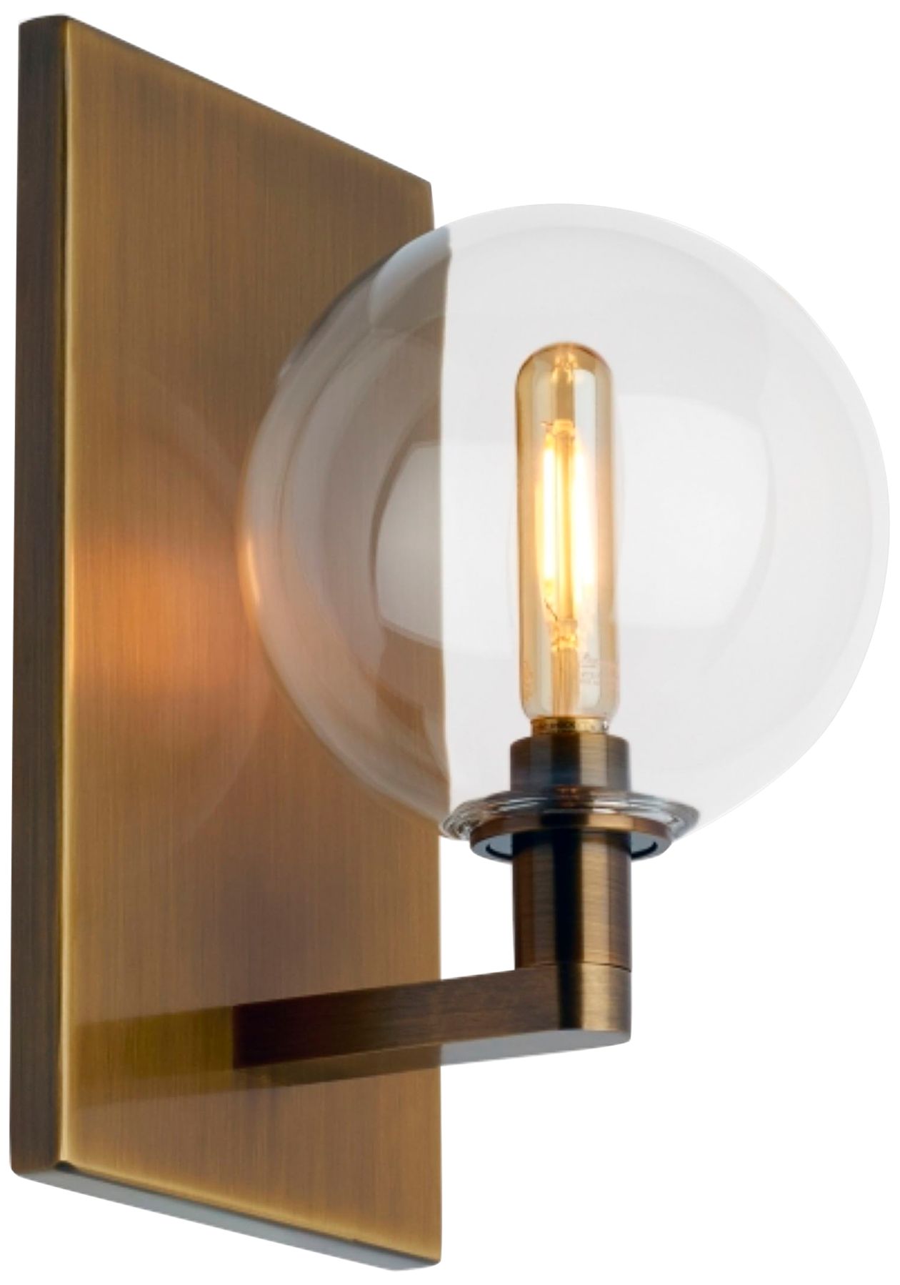 Gambit 9" High Aged Brass LED Wall Sconce