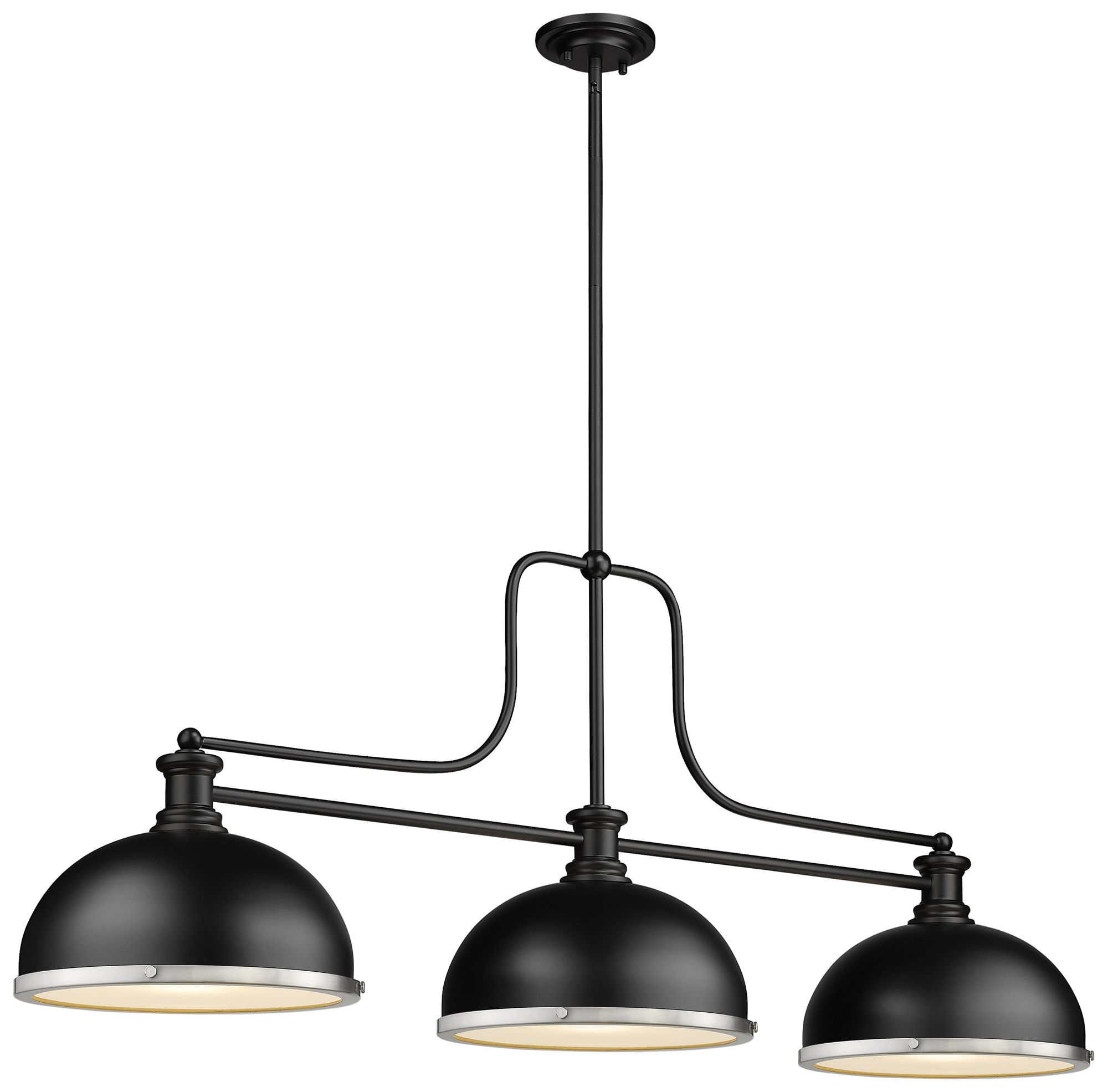 Melange by Z-Lite Matte Black 3 Light Billiard Light