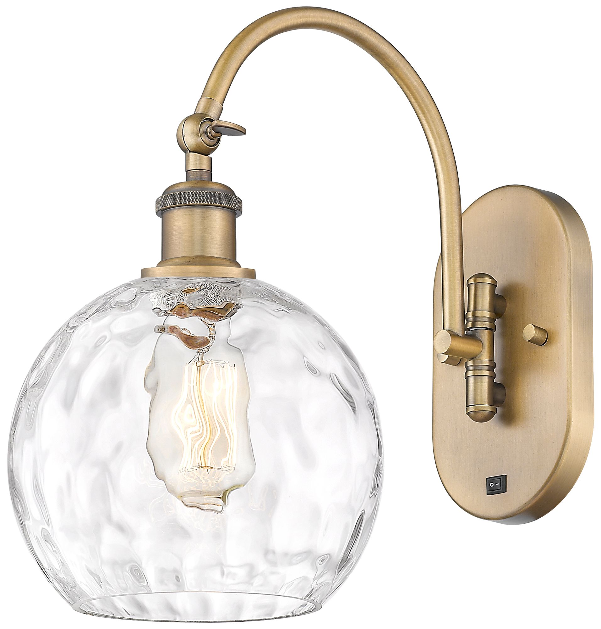 Ballston Athens Water Glass 8" Incandescent Sconce - Brass - Clear Sha