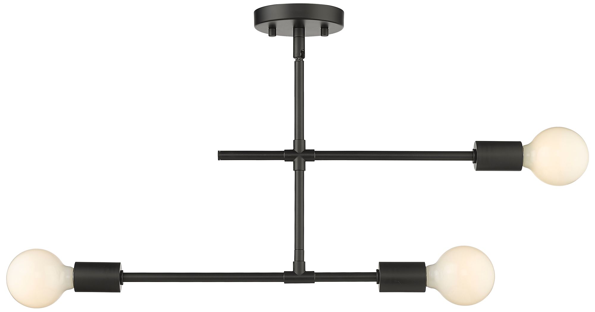 Modernist by Z-Lite Matte Black 3 Light Semi Flush Mount